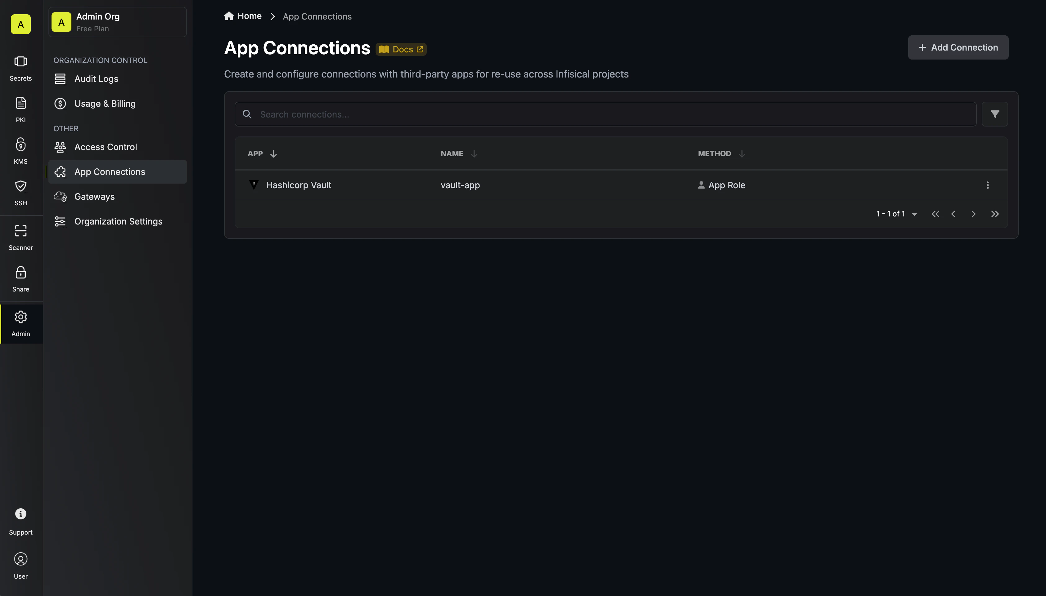 Vault Connection Created