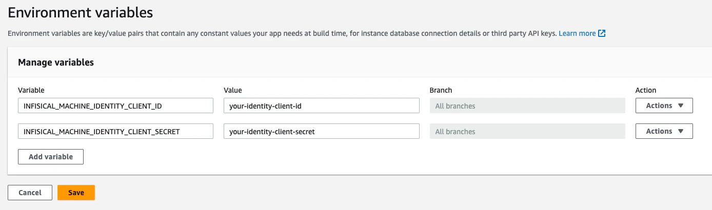 aws amplify env console