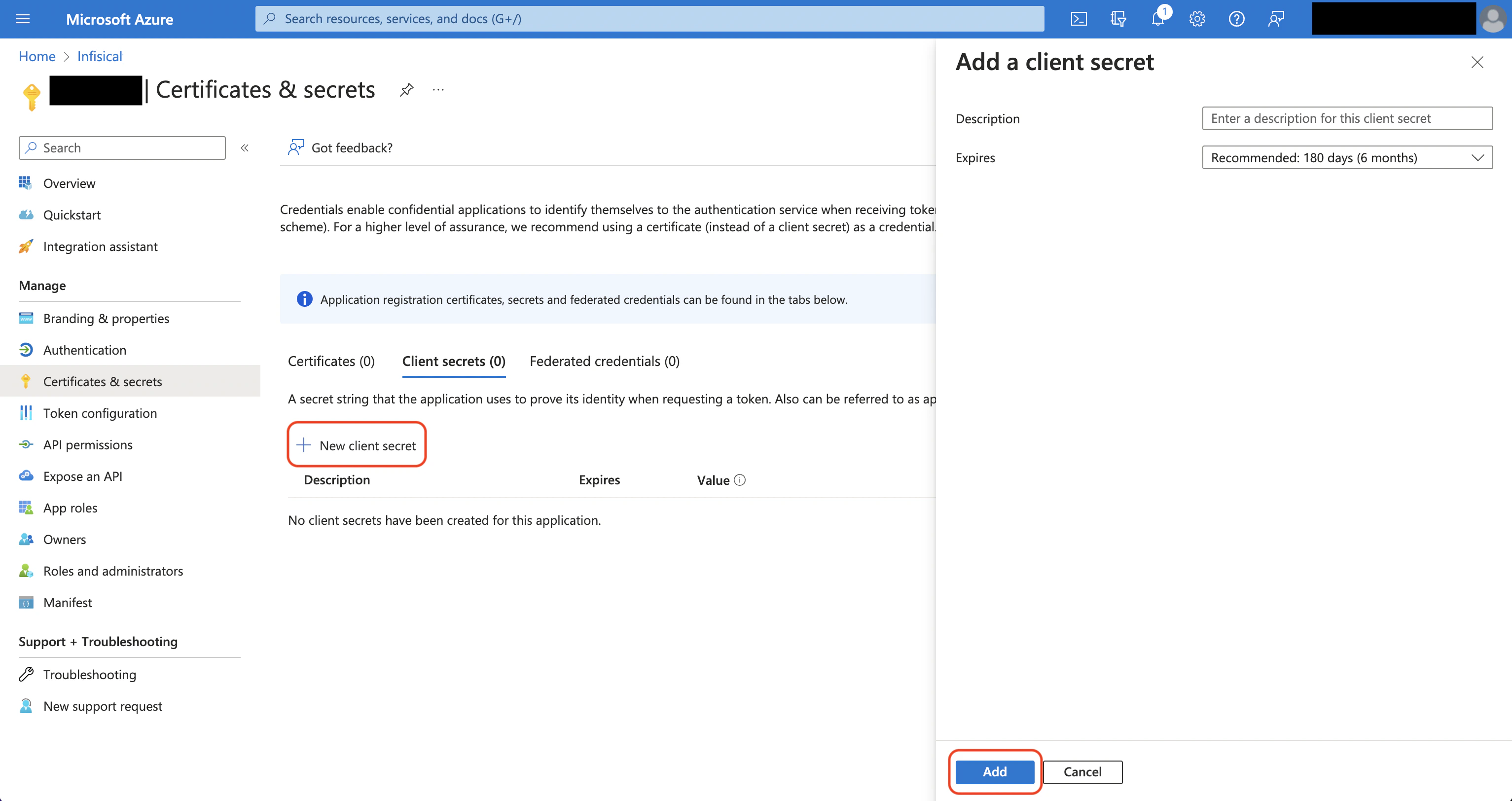 Azure client secrets