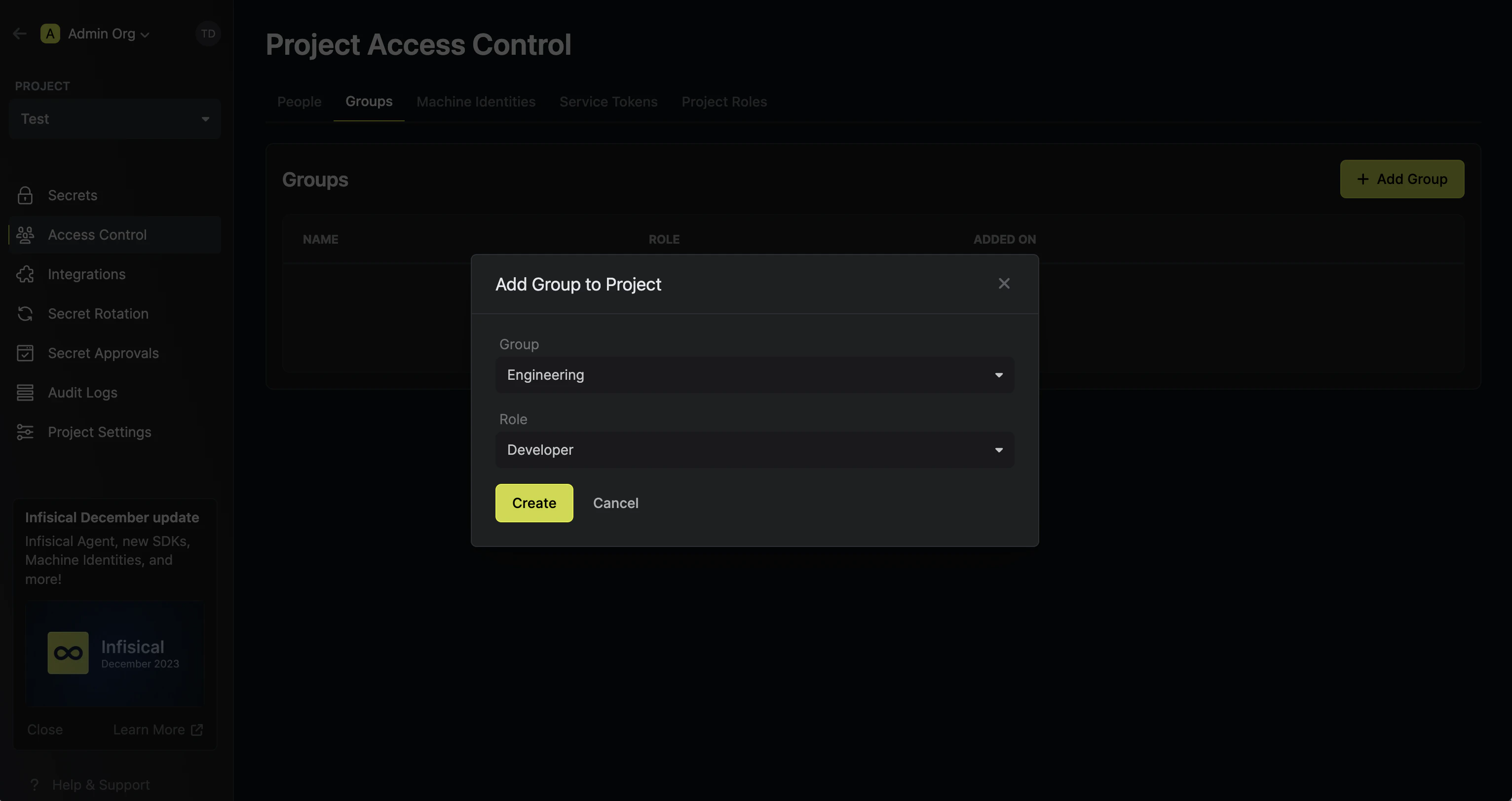 groups project add