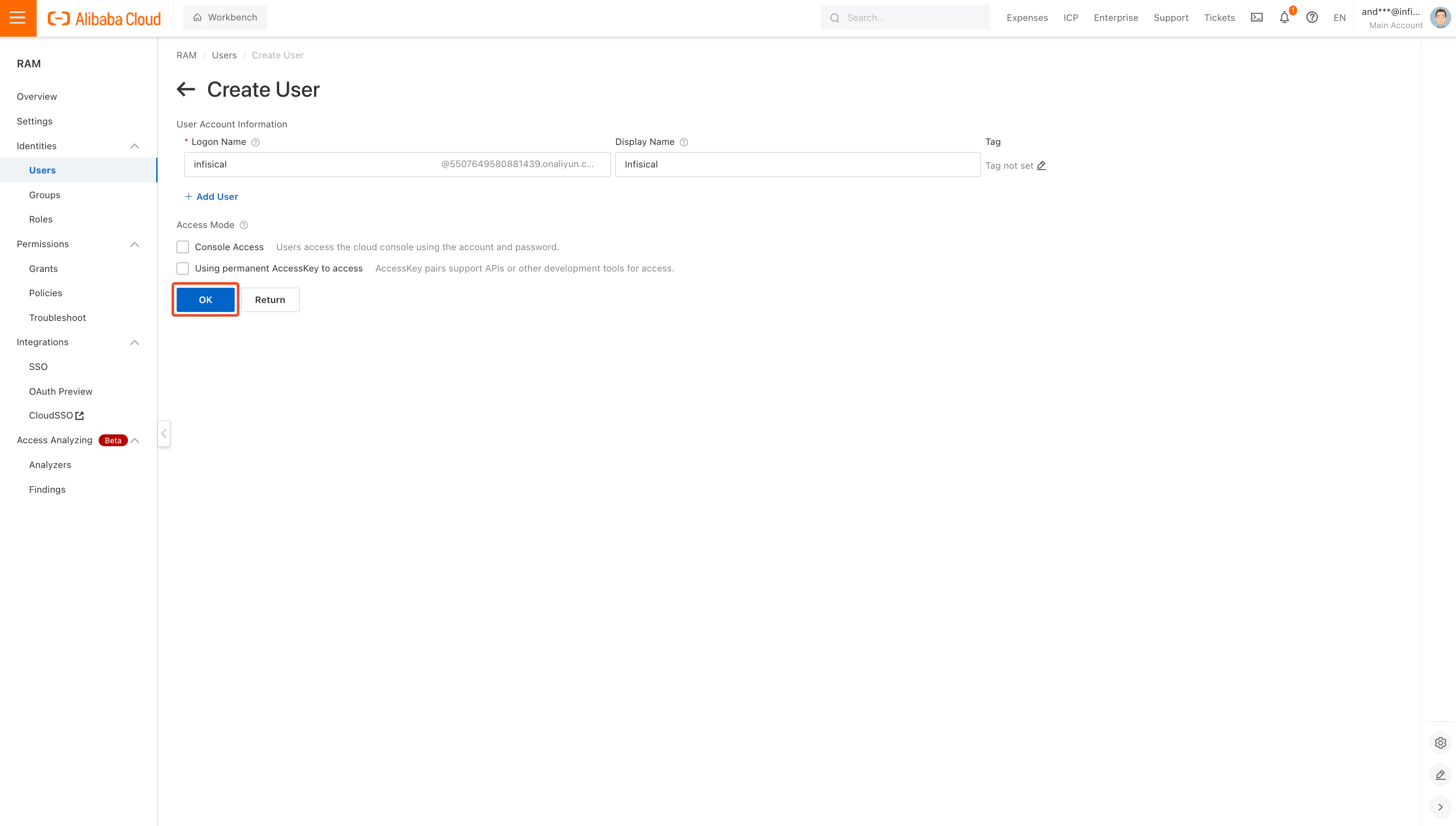 User Info
