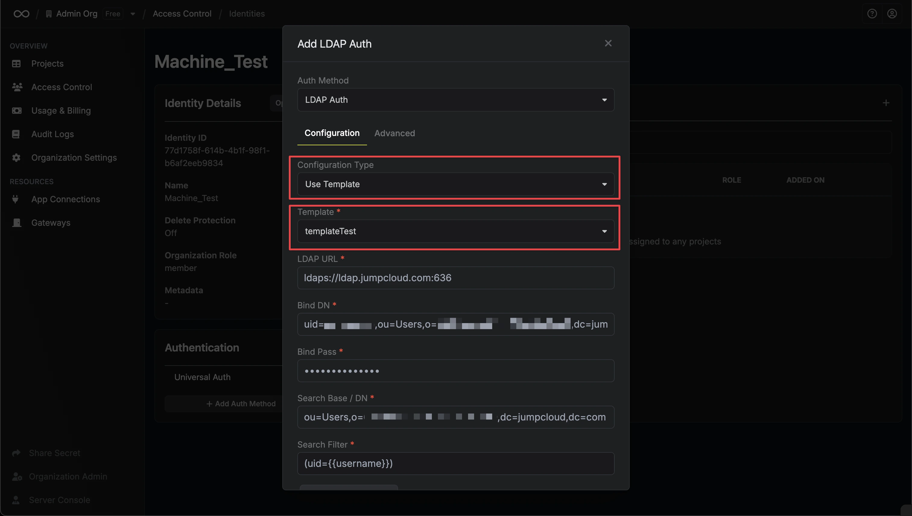 Attach Template Form