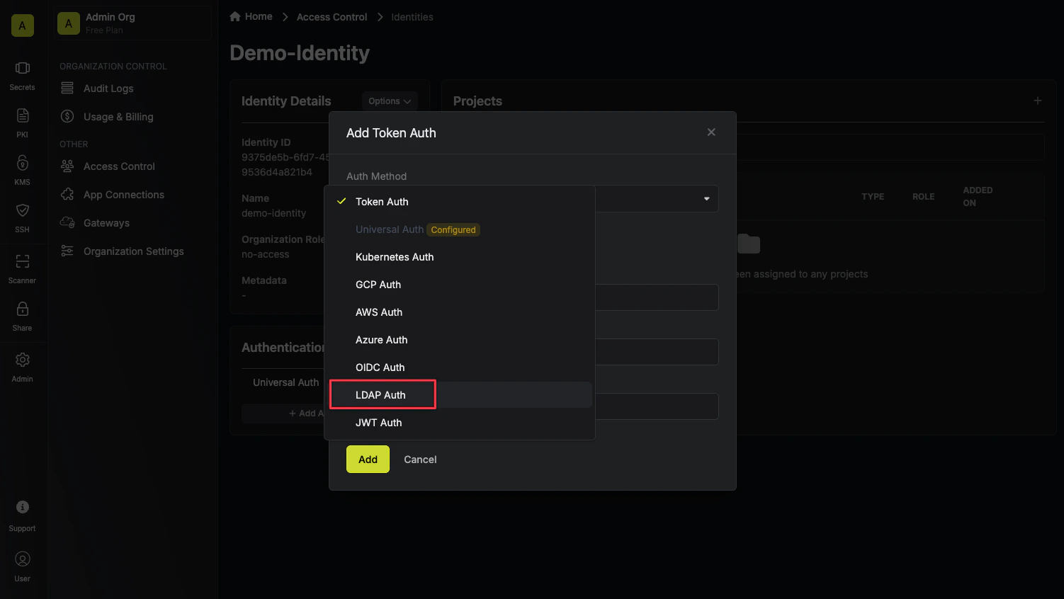 Select LDAP auth