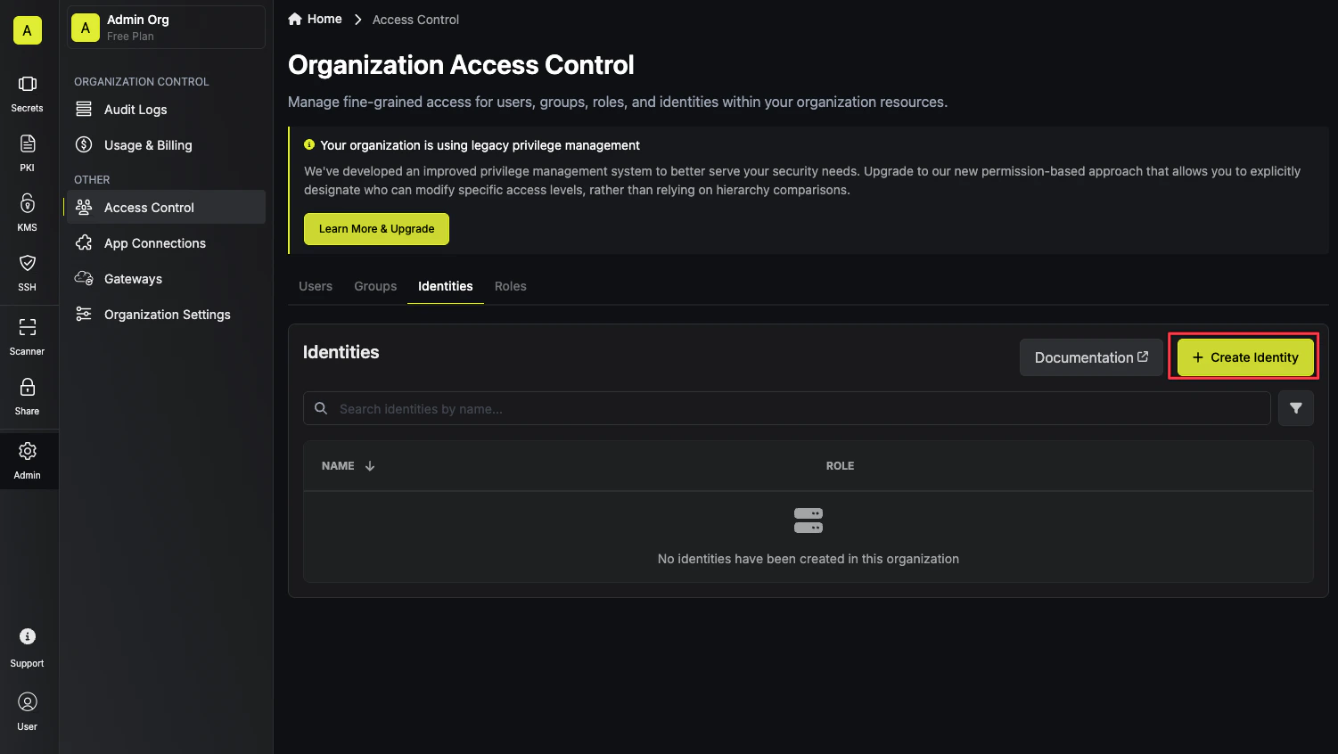 Create identity