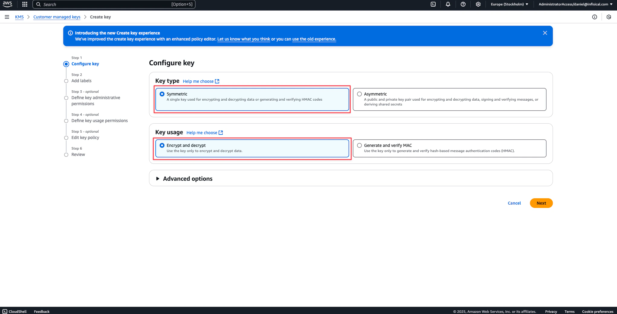 Create AWS KMS Key