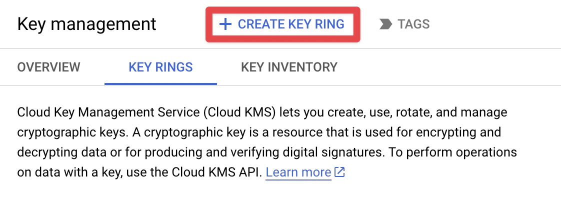 GCP Create Key Ring