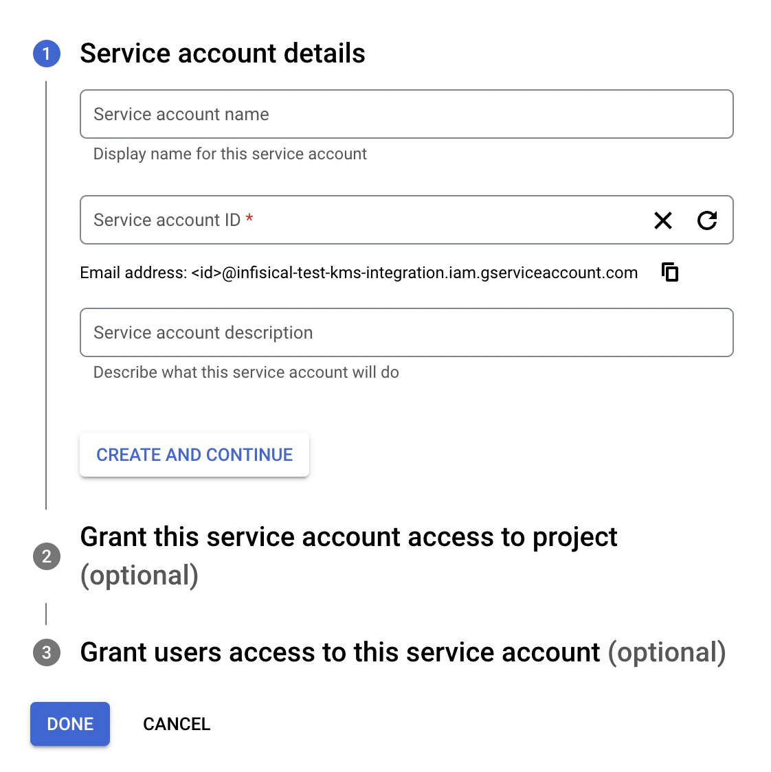 GCP Service Account Creation