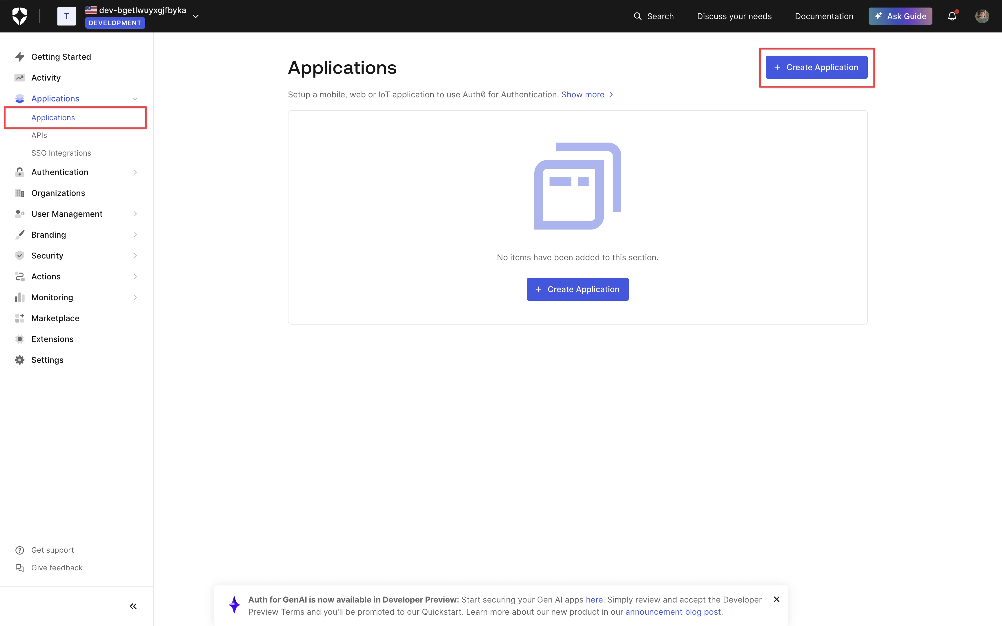 Applications Page
