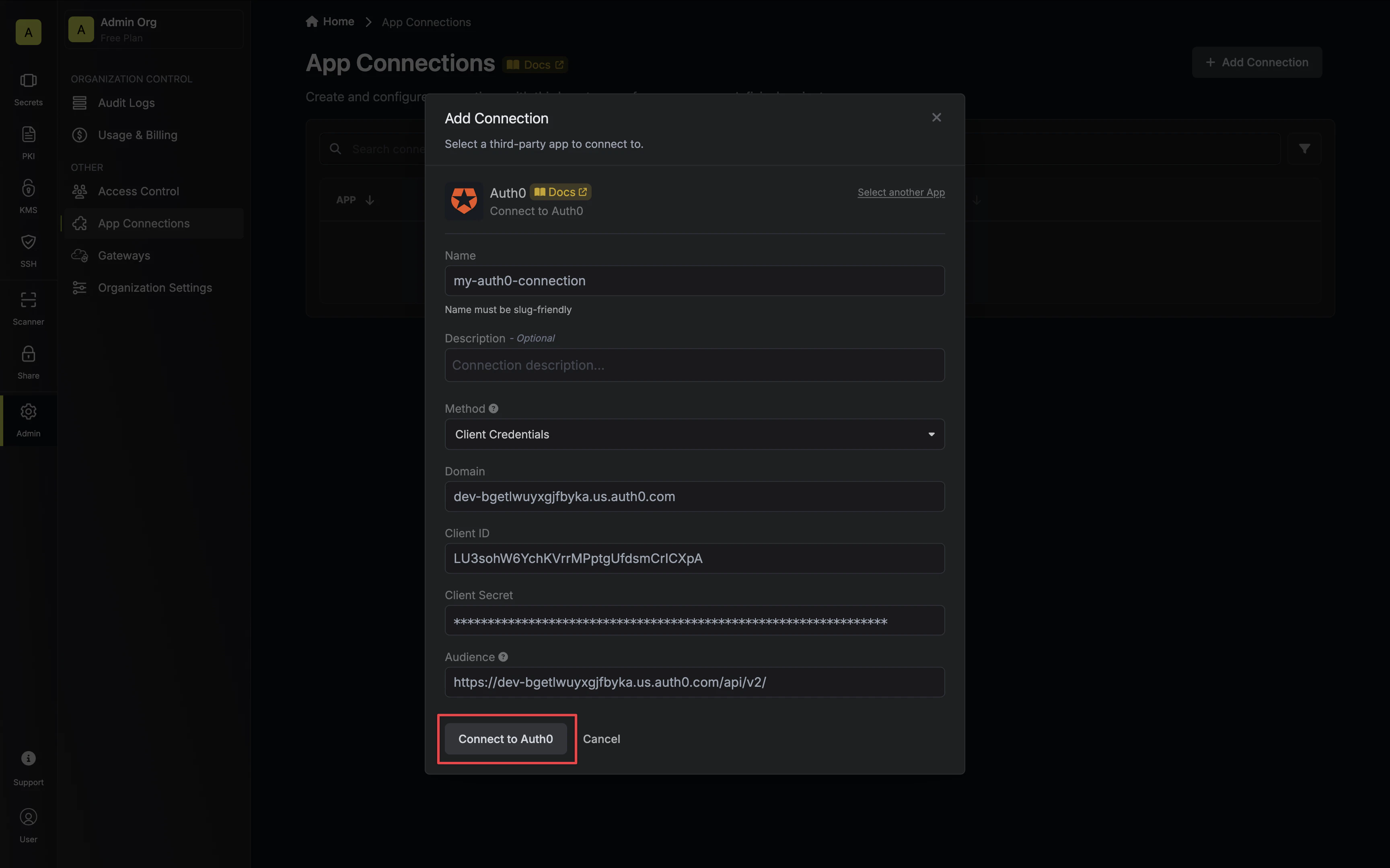 Create Auth0 Connection
