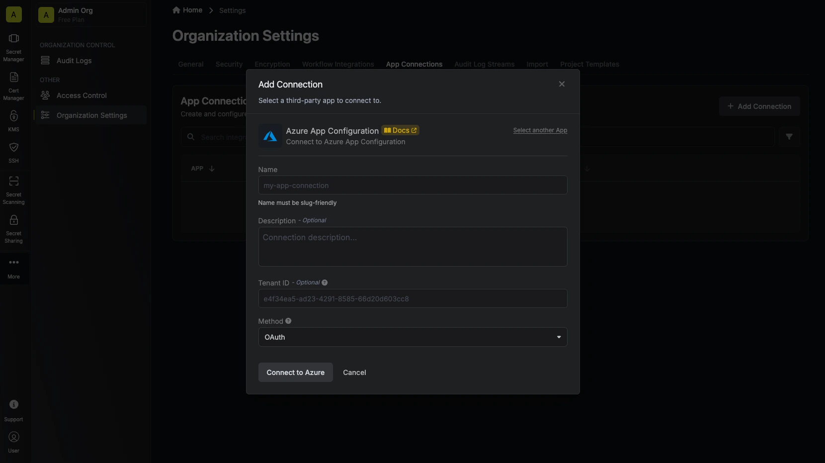 Connect via Azure OAUth