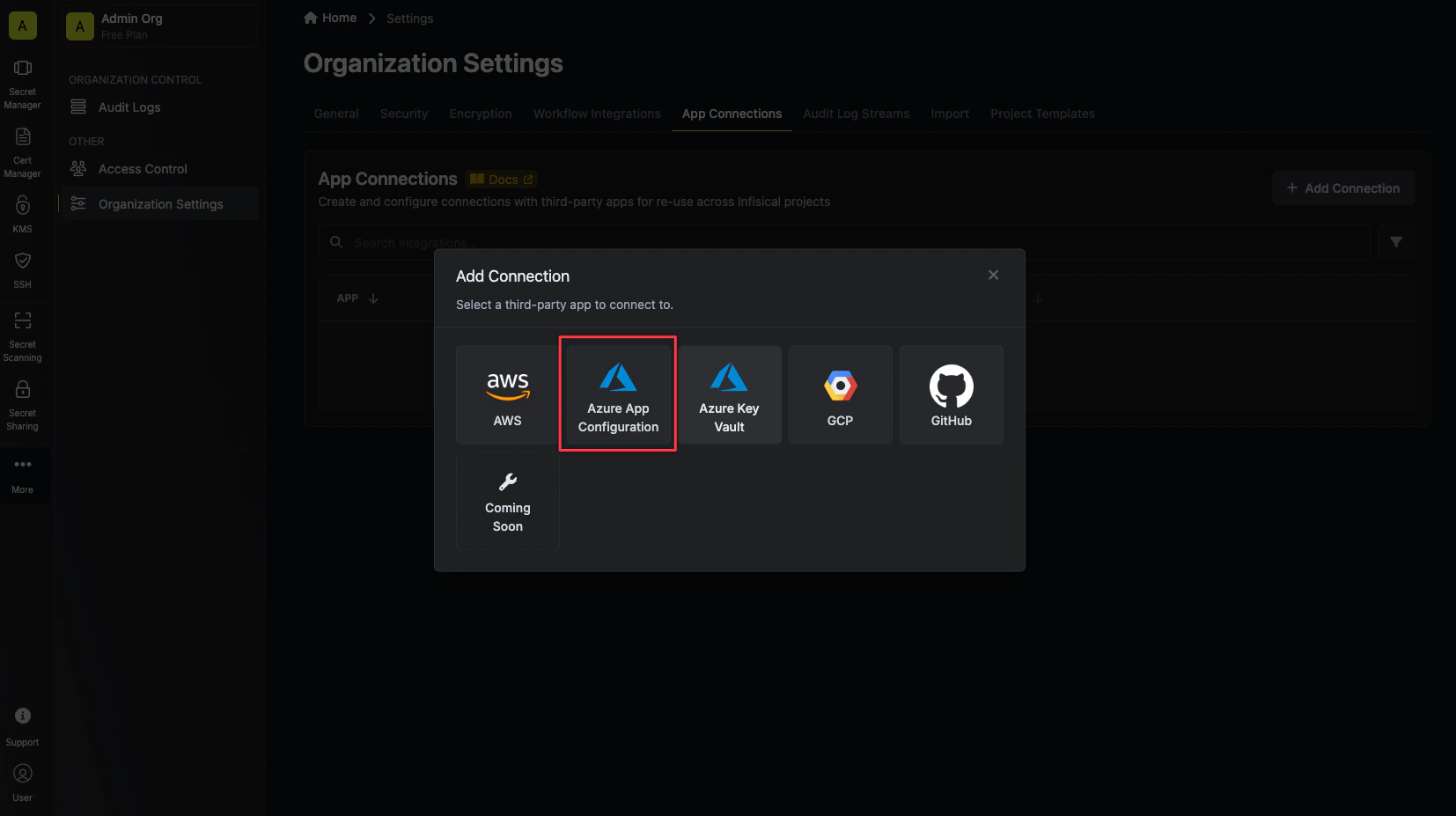 Select Azure Connection