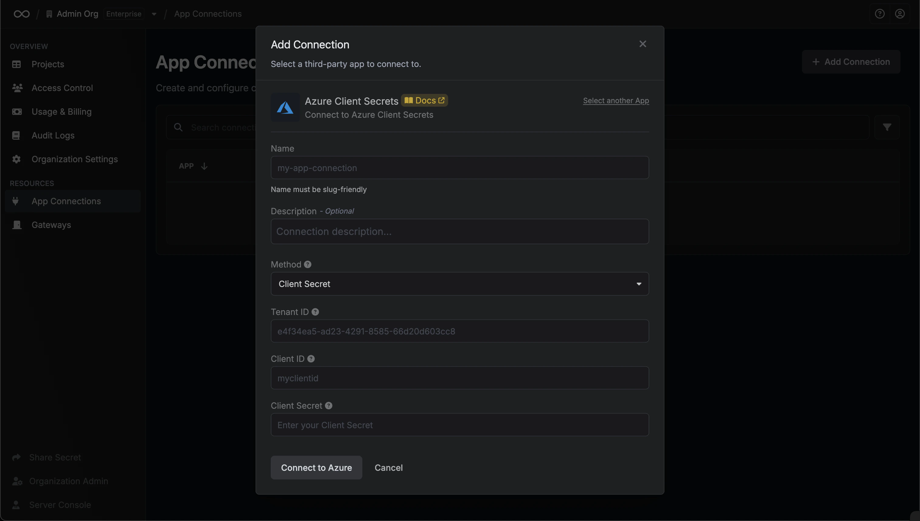Connect via Azure OAUth