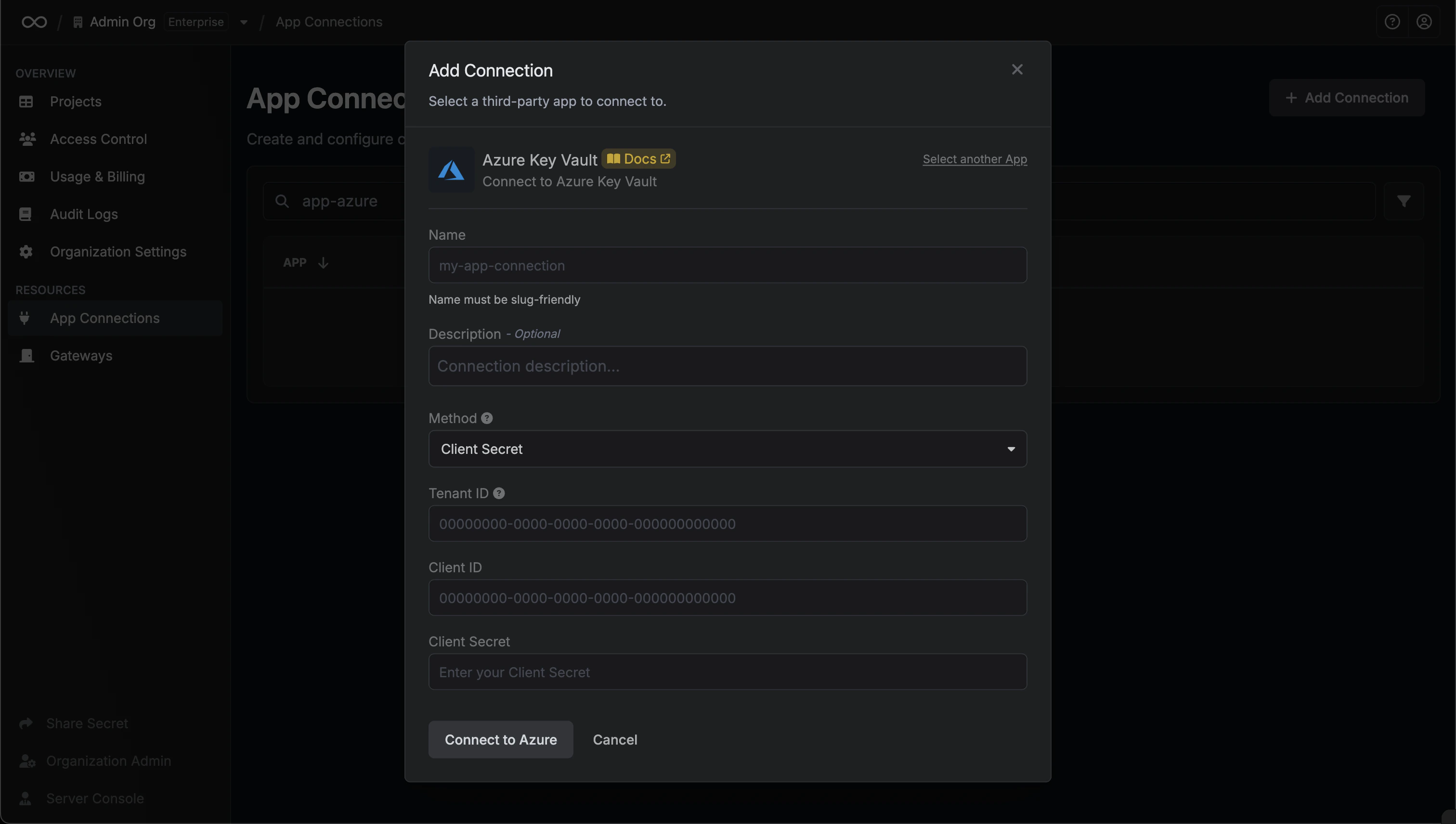 Connect via Azure OAUth