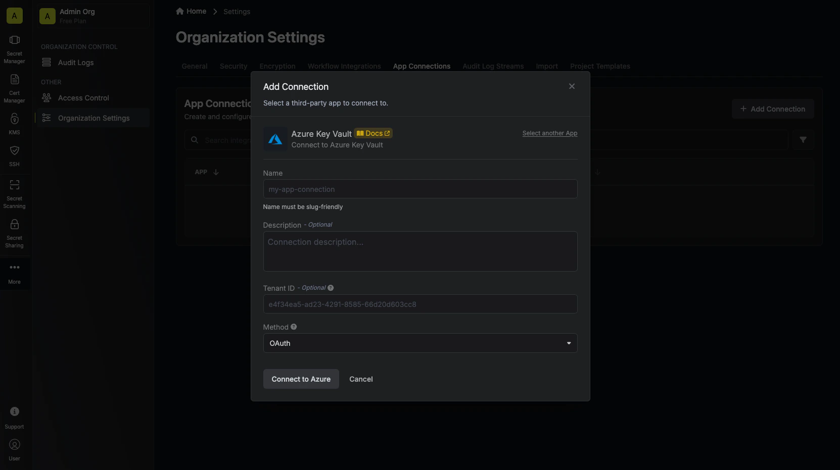 Connect via Azure OAUth
