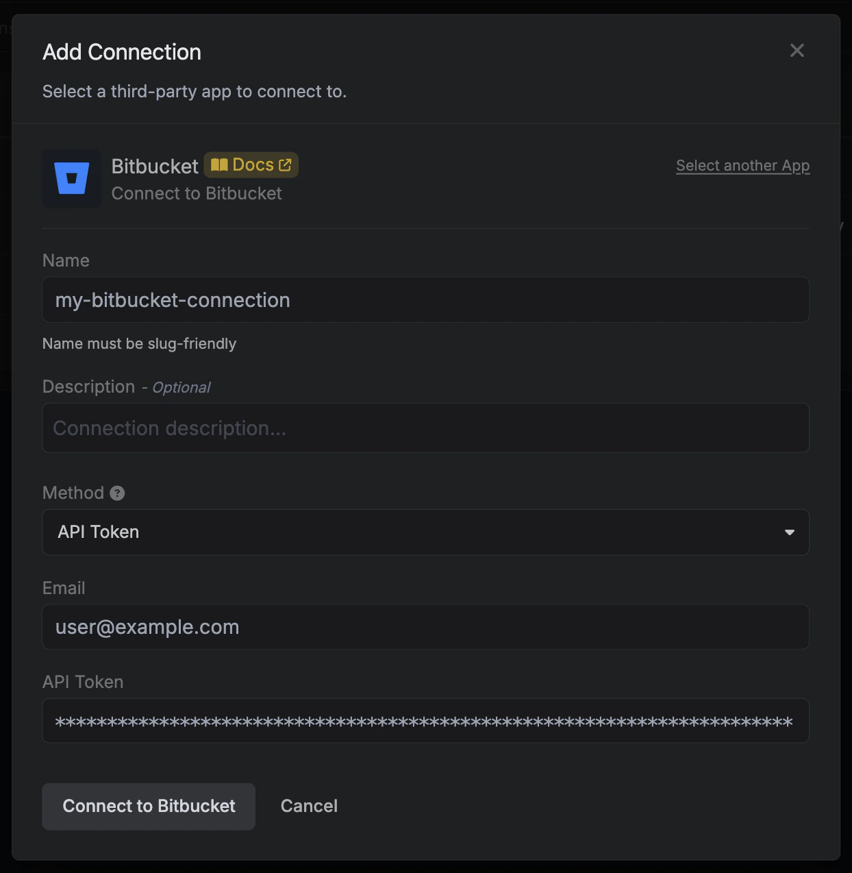Bitbucket Connection Modal
