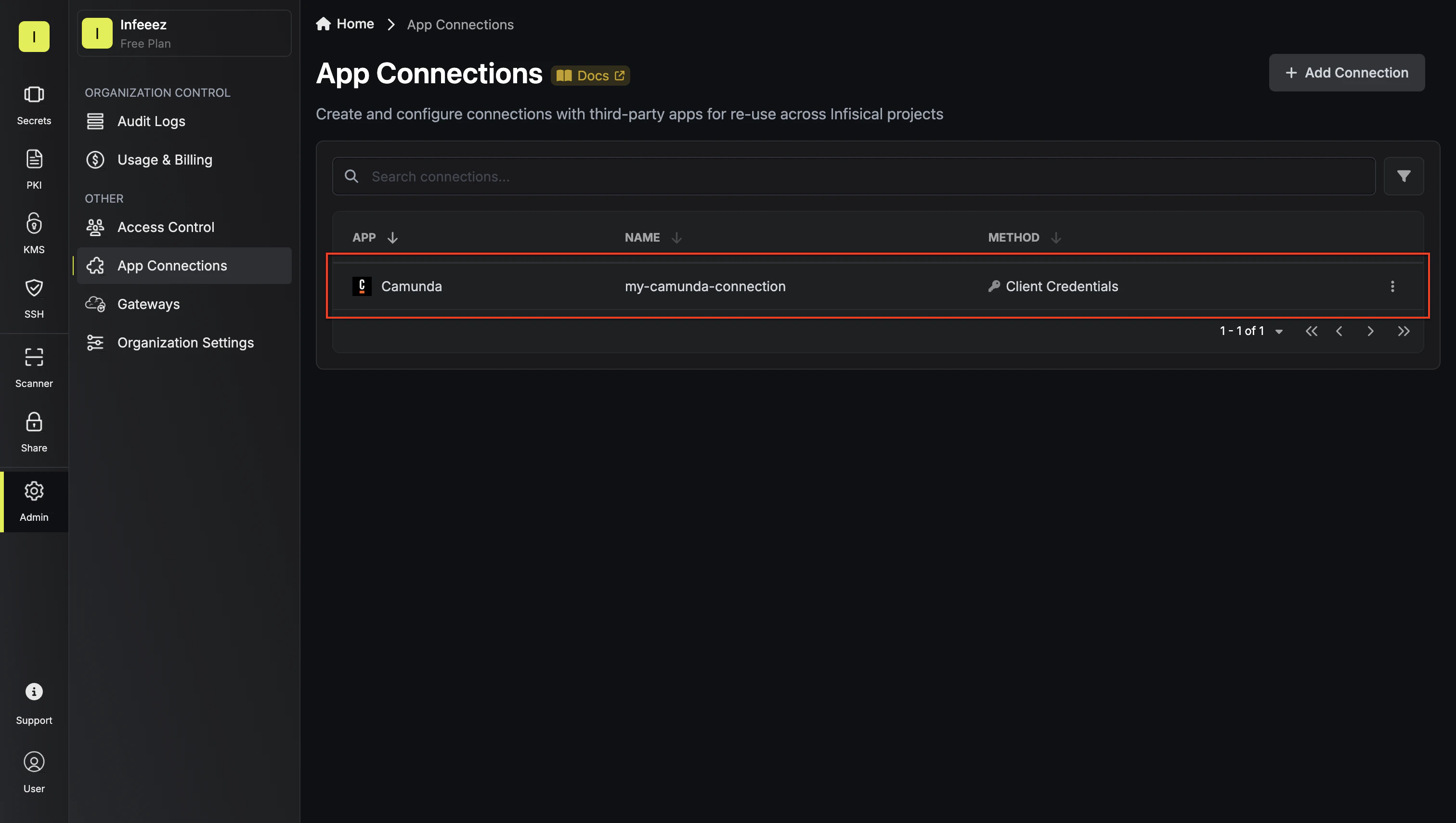 Camunda Connection
Created