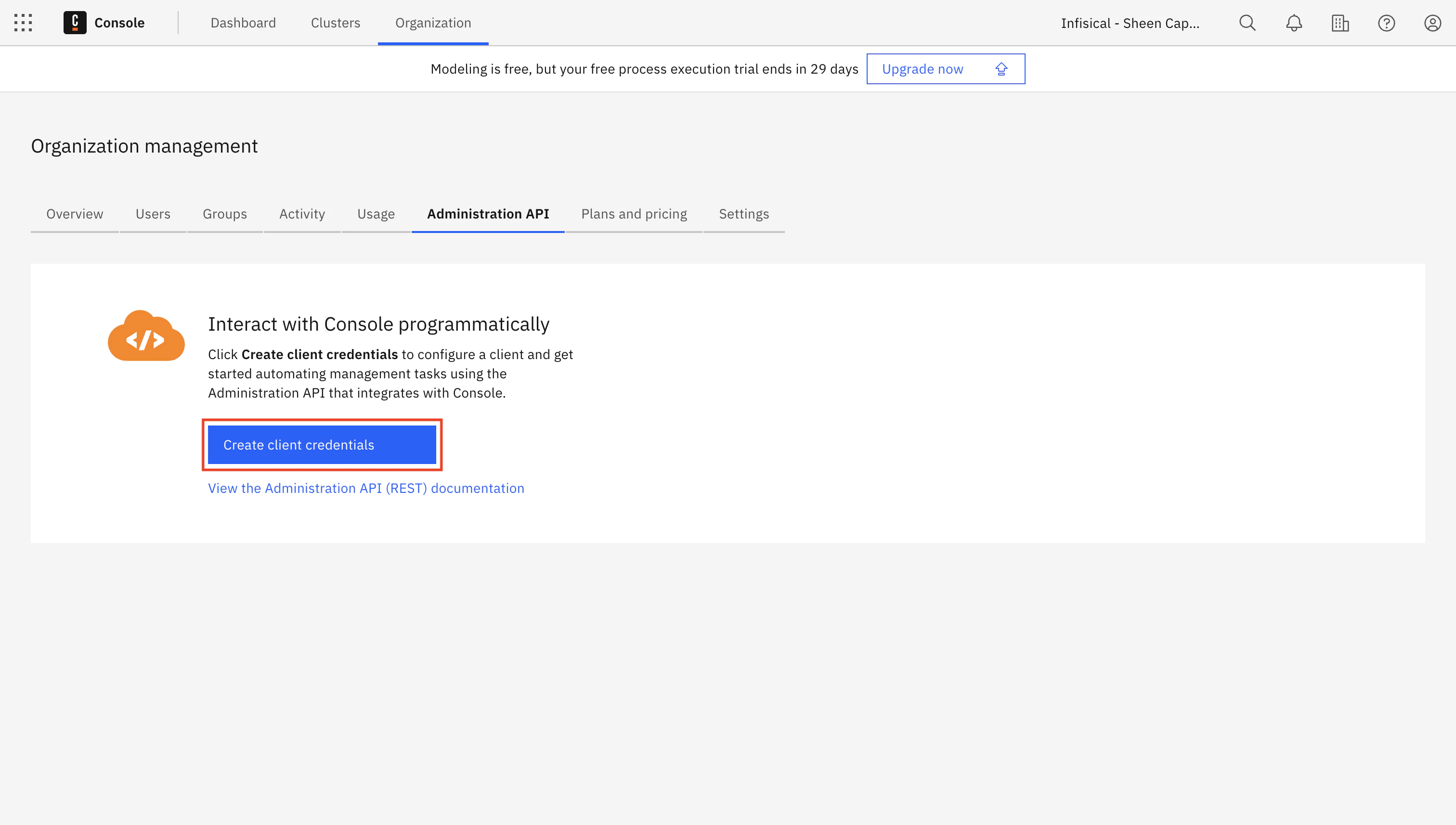 Create Client Credentials