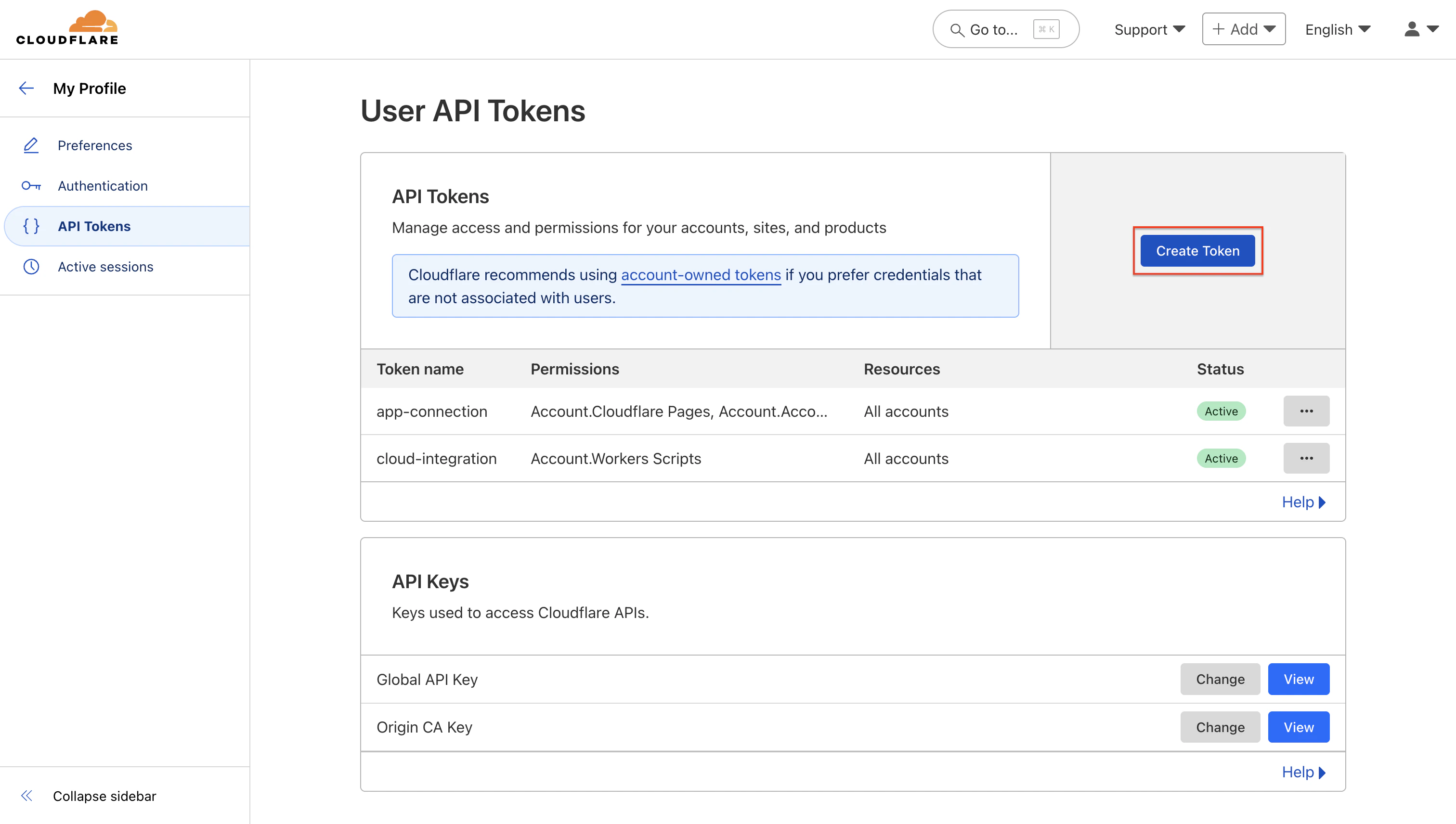 Create API Token
