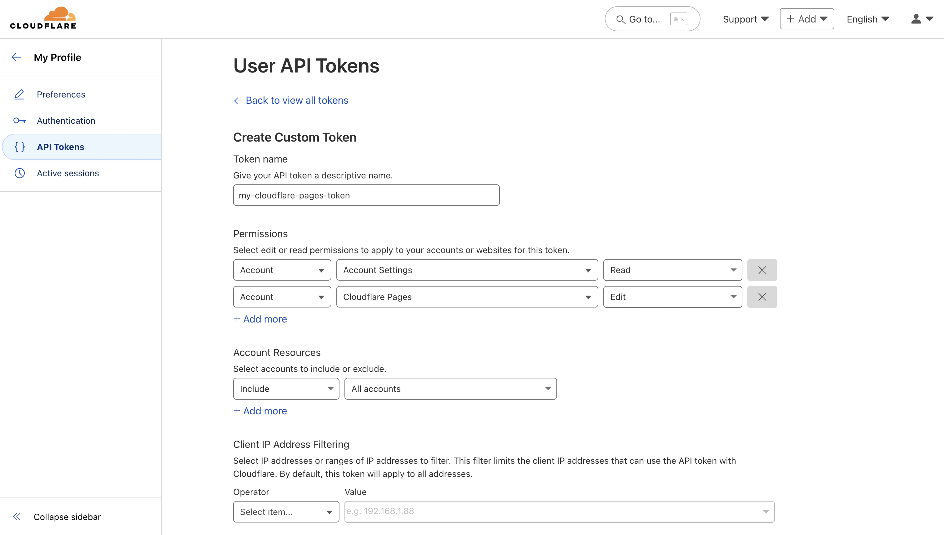 Configure Token