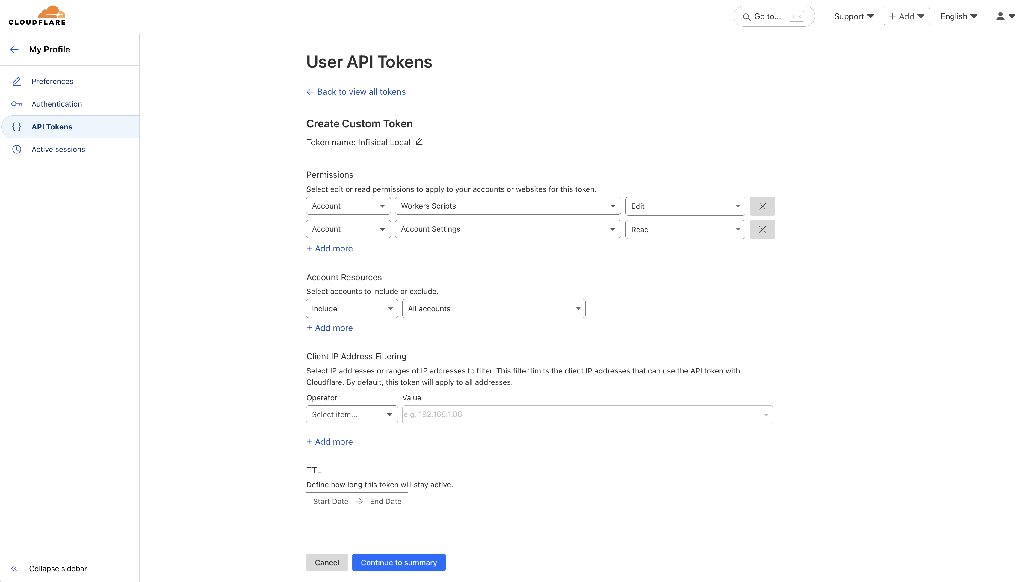 Configure Token