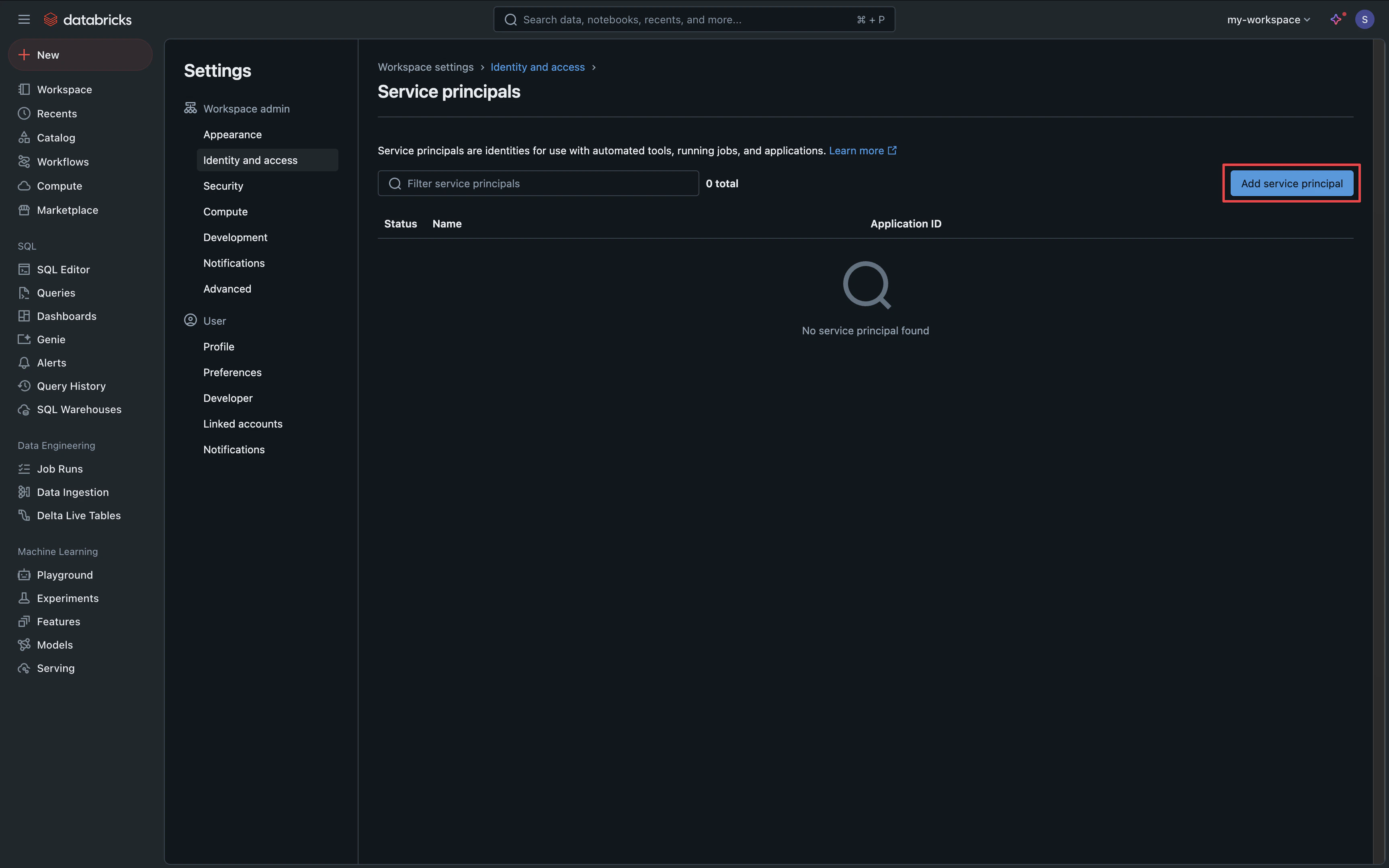 Add Service Principal