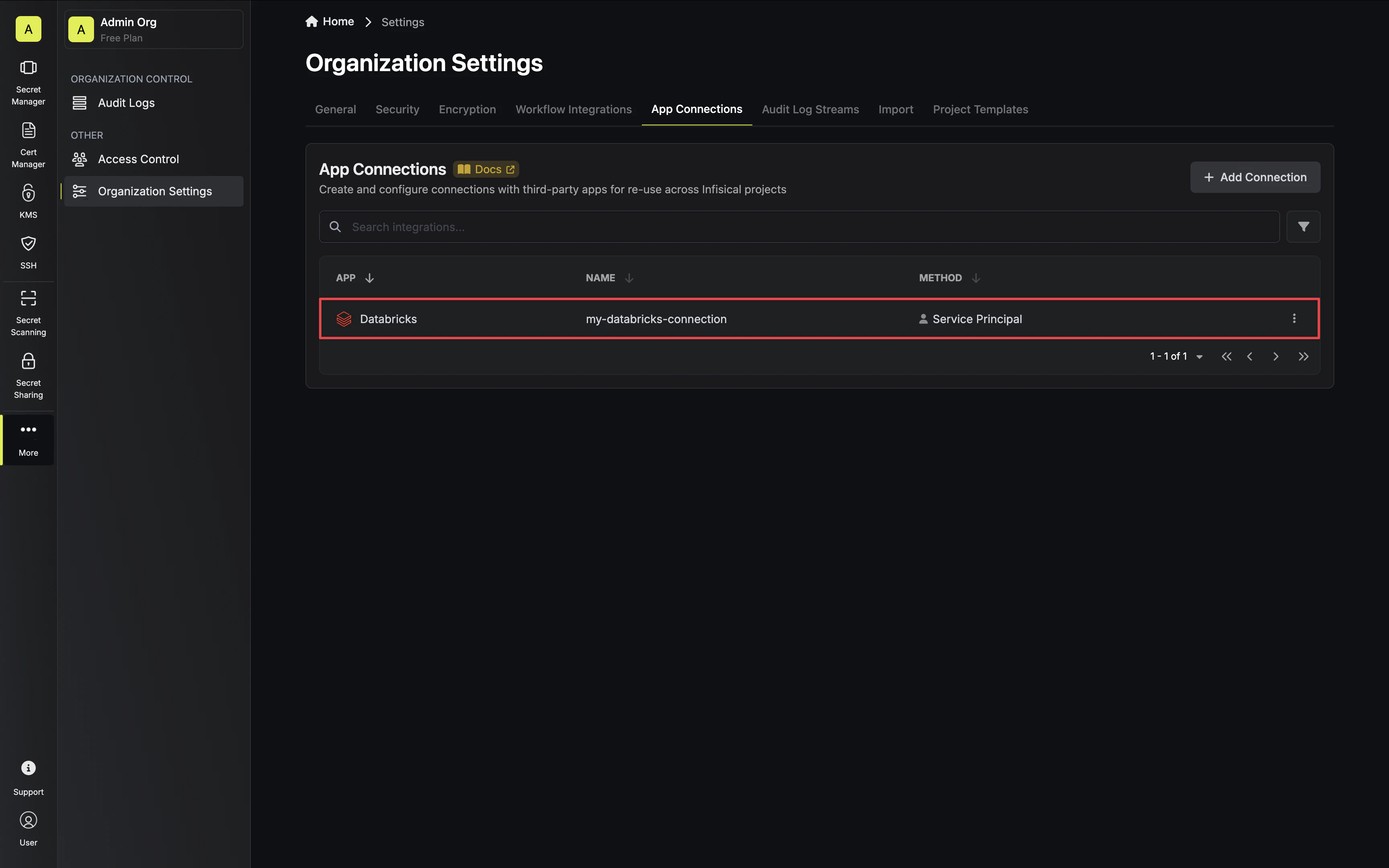 Databricks Service Principal
Connection