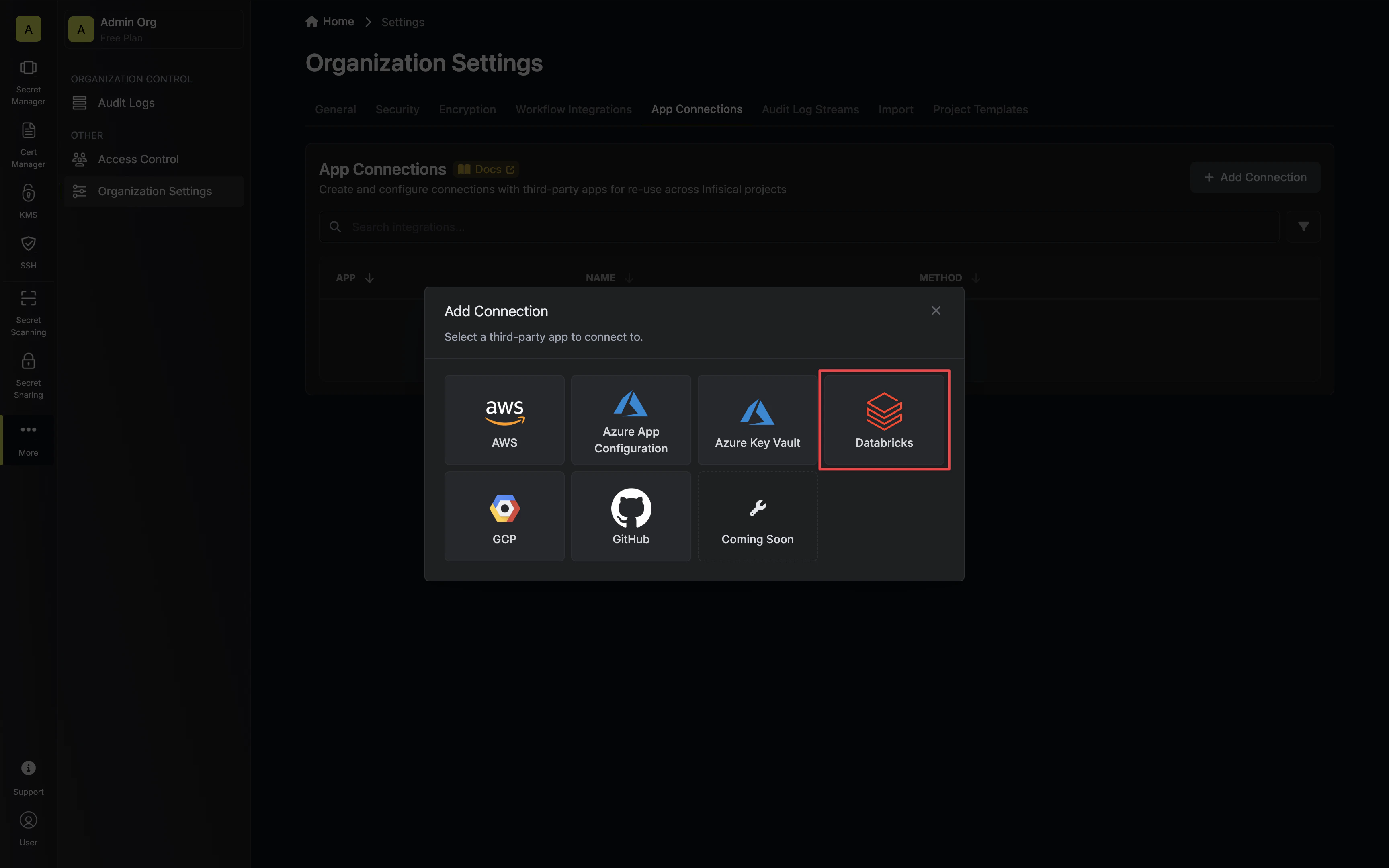 Select Databricks
Connection