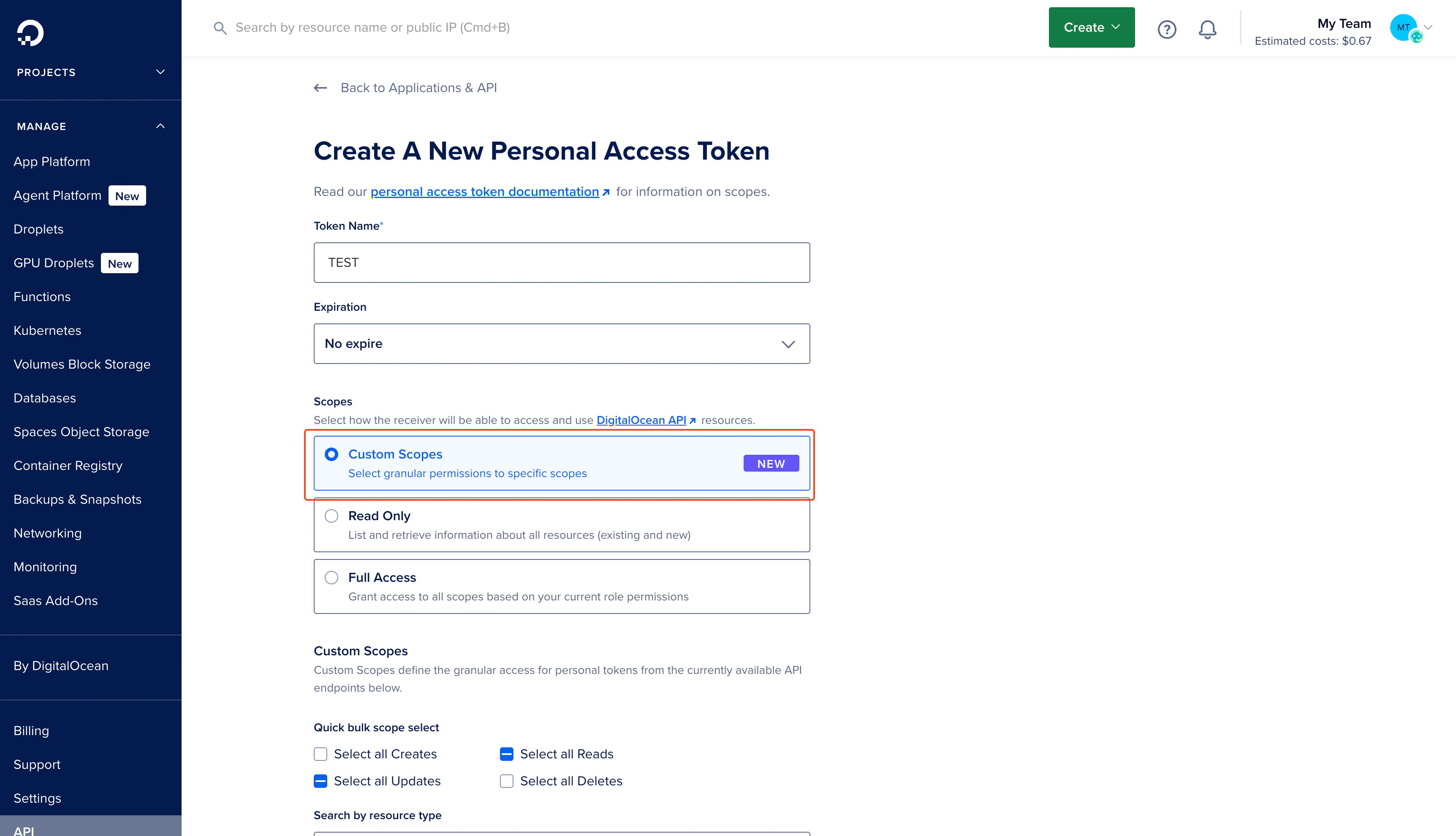 Token Form