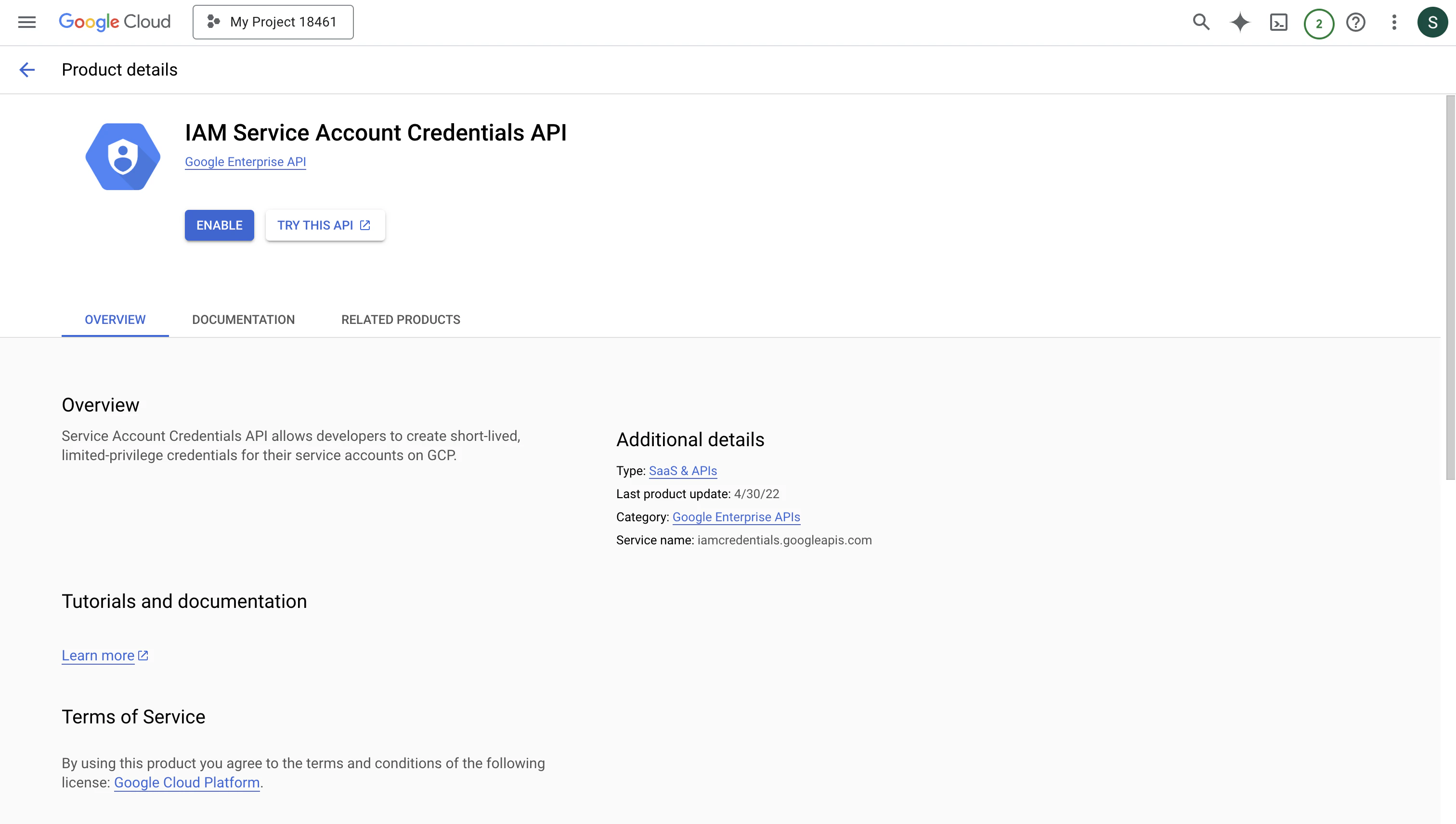 Service Account API