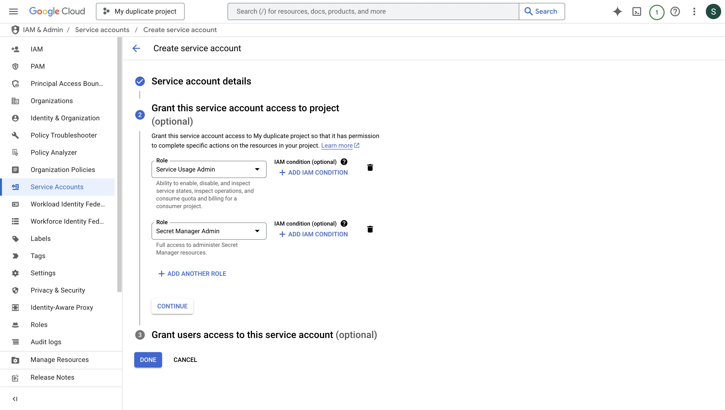 Assign Service Account Permission