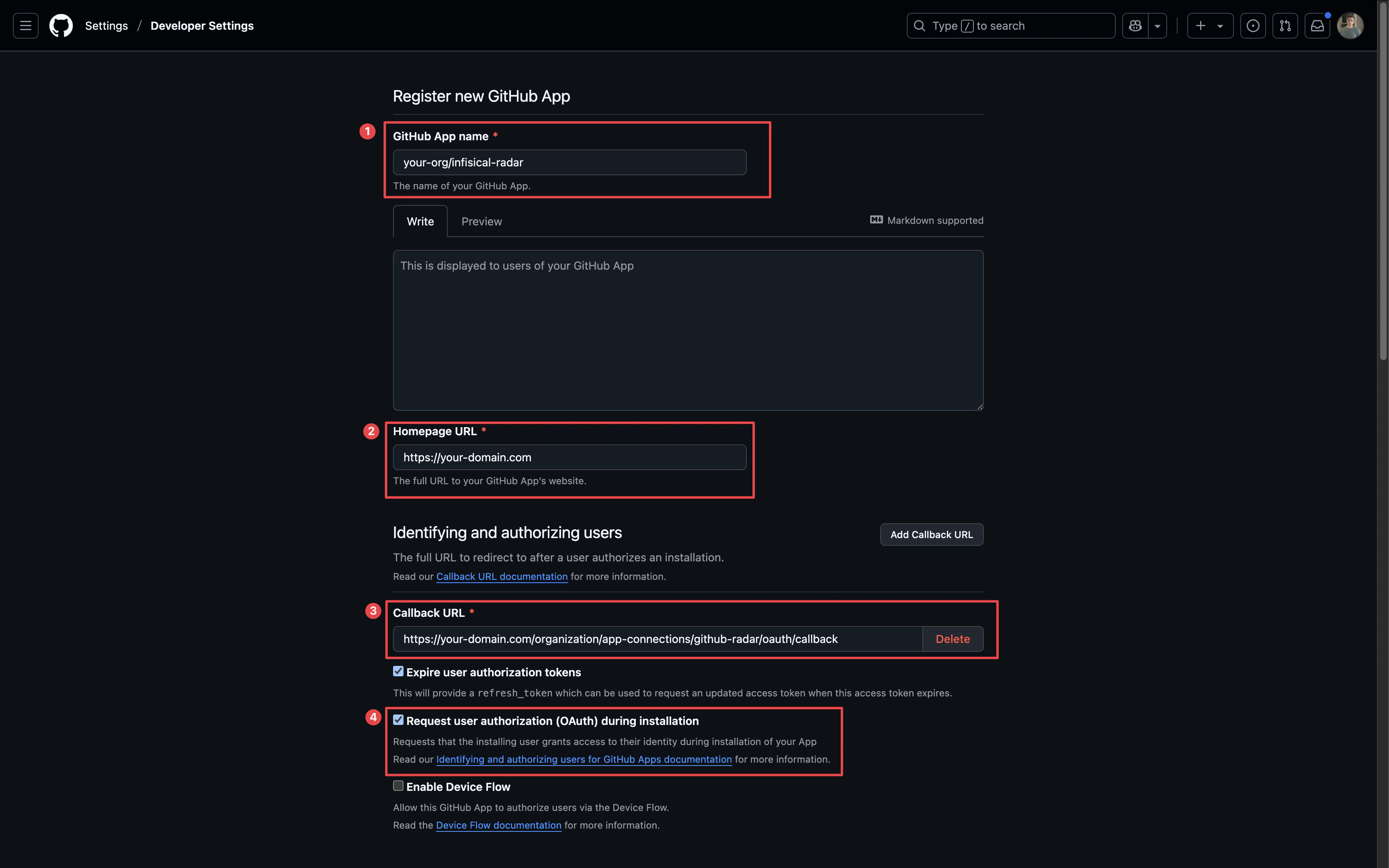 github radar app details