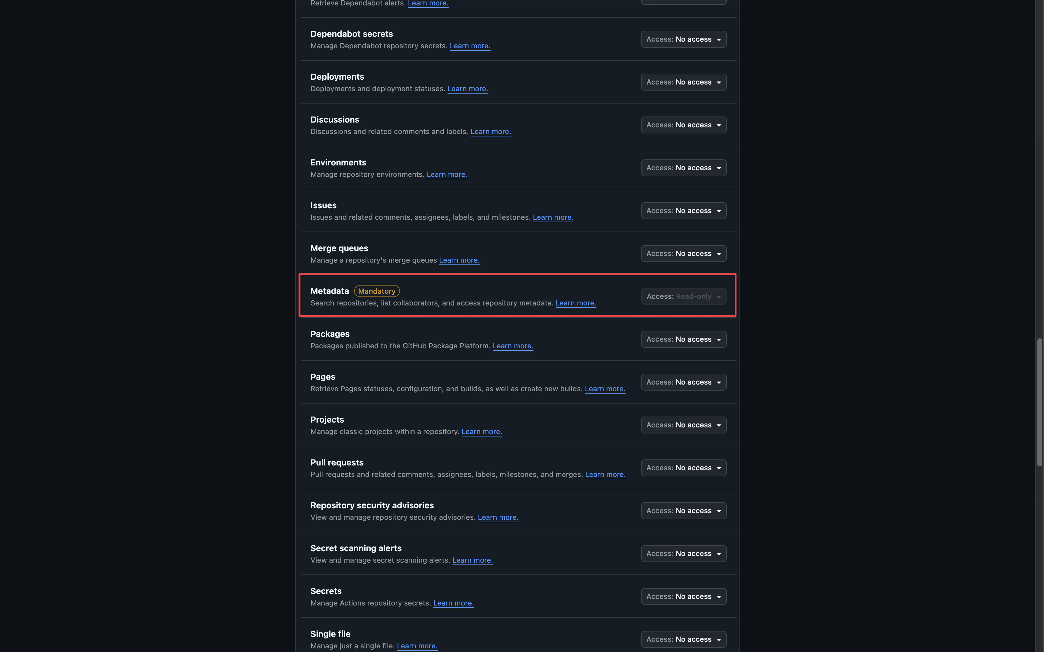 github radar app permissions 2
