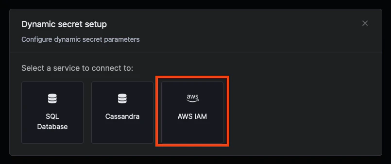 Dynamic Secret Modal