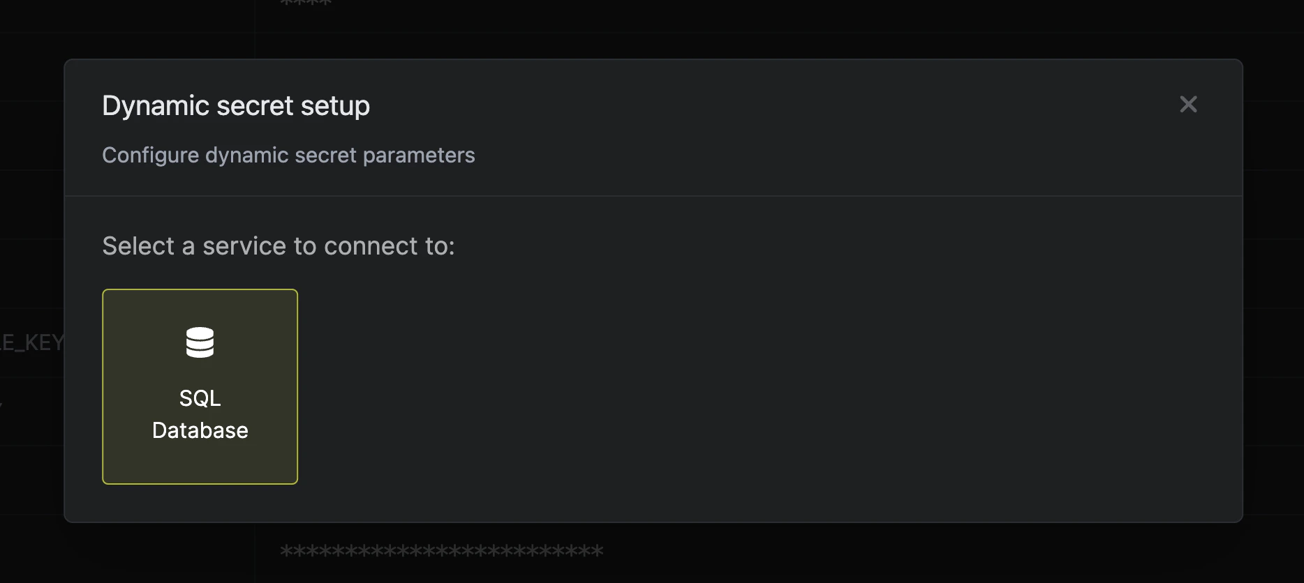Dynamic Secret Modal