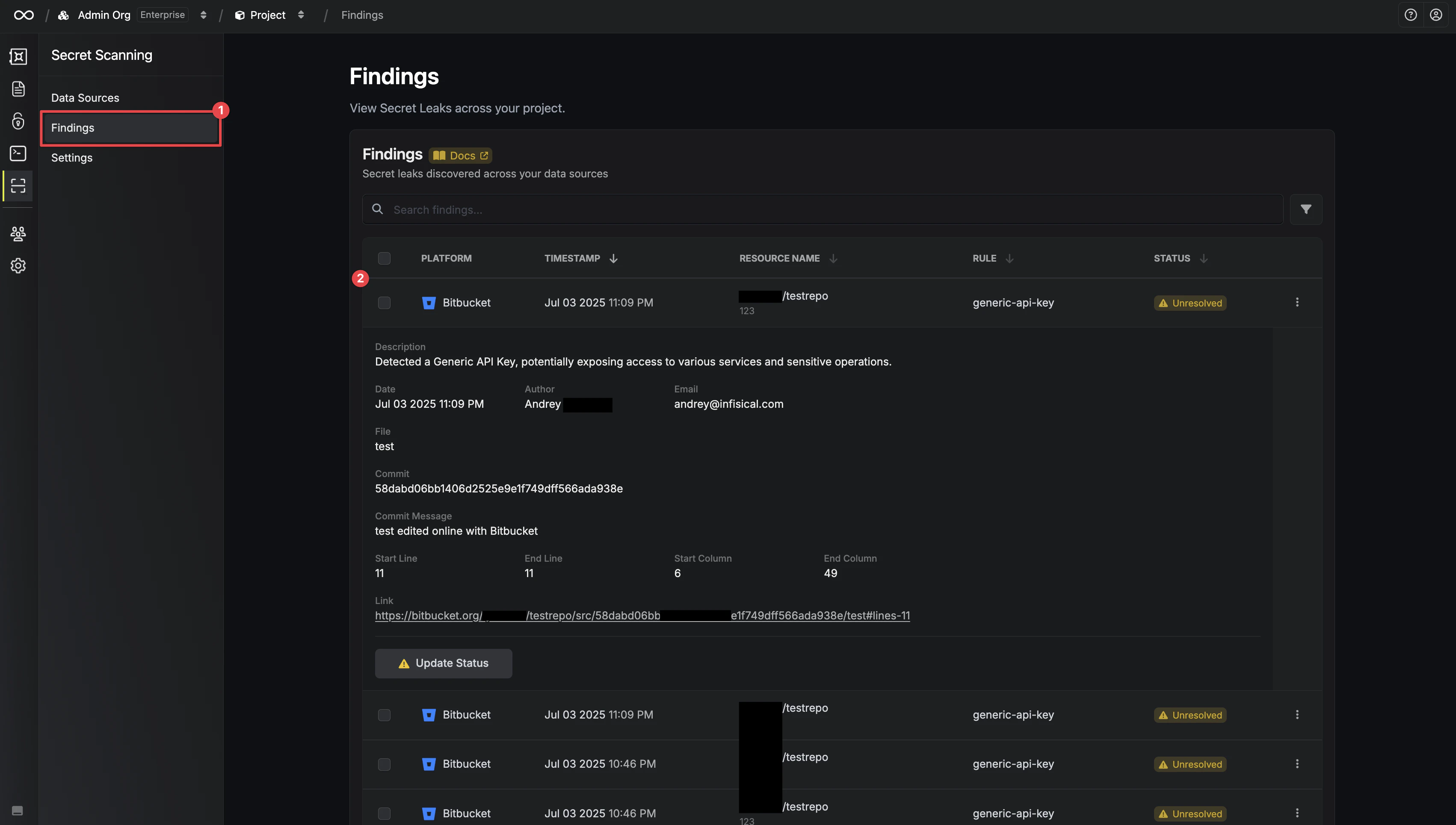 Findings Page
