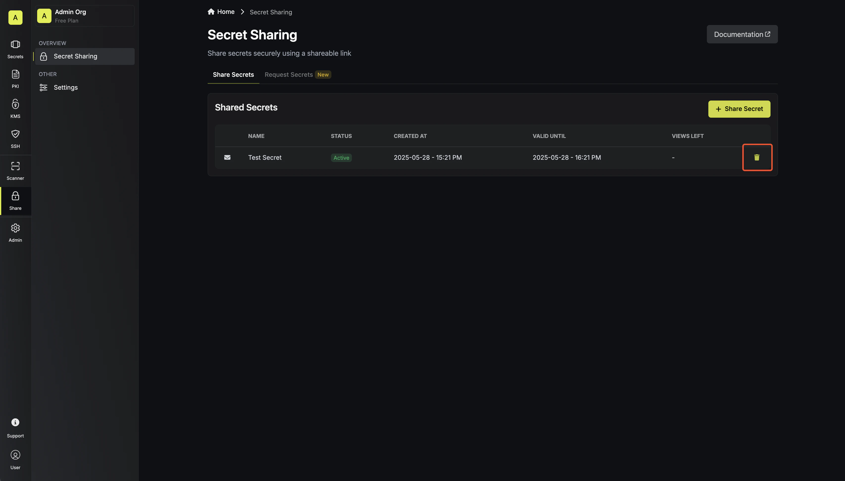 Delete Secret