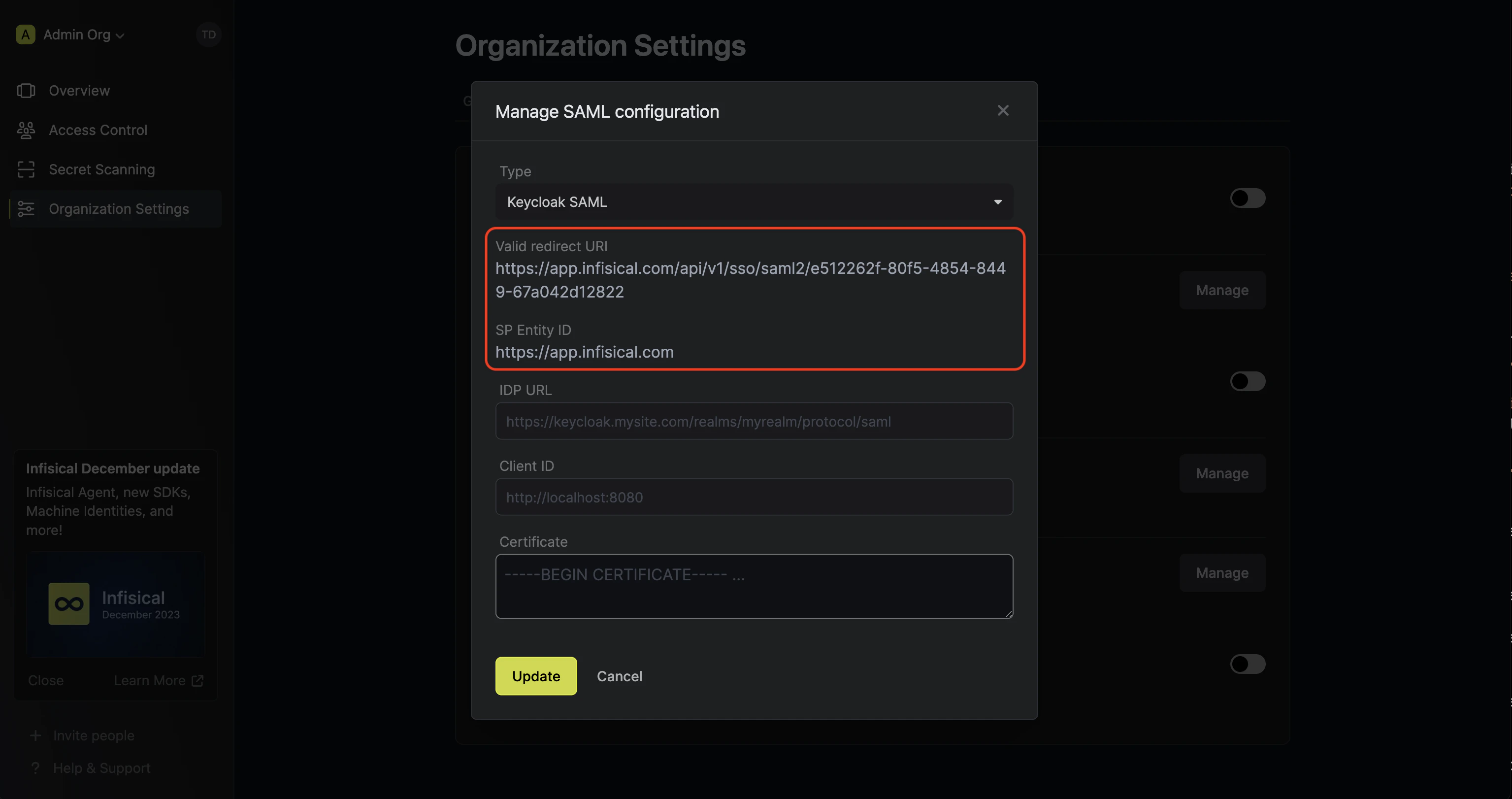 Keycloak SAML initial configuration