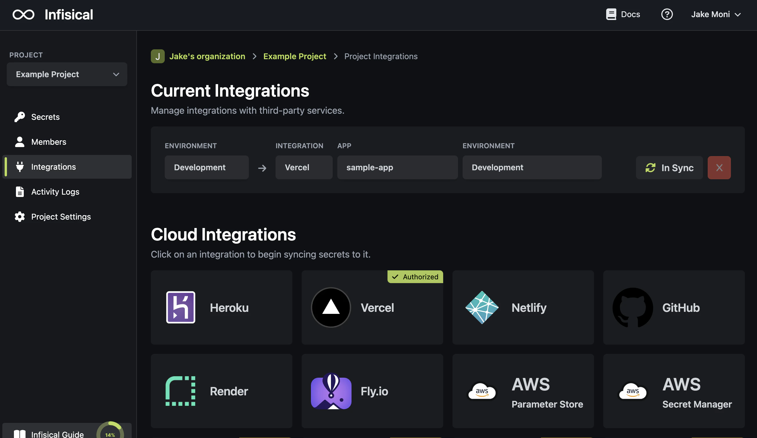 integrations vercel