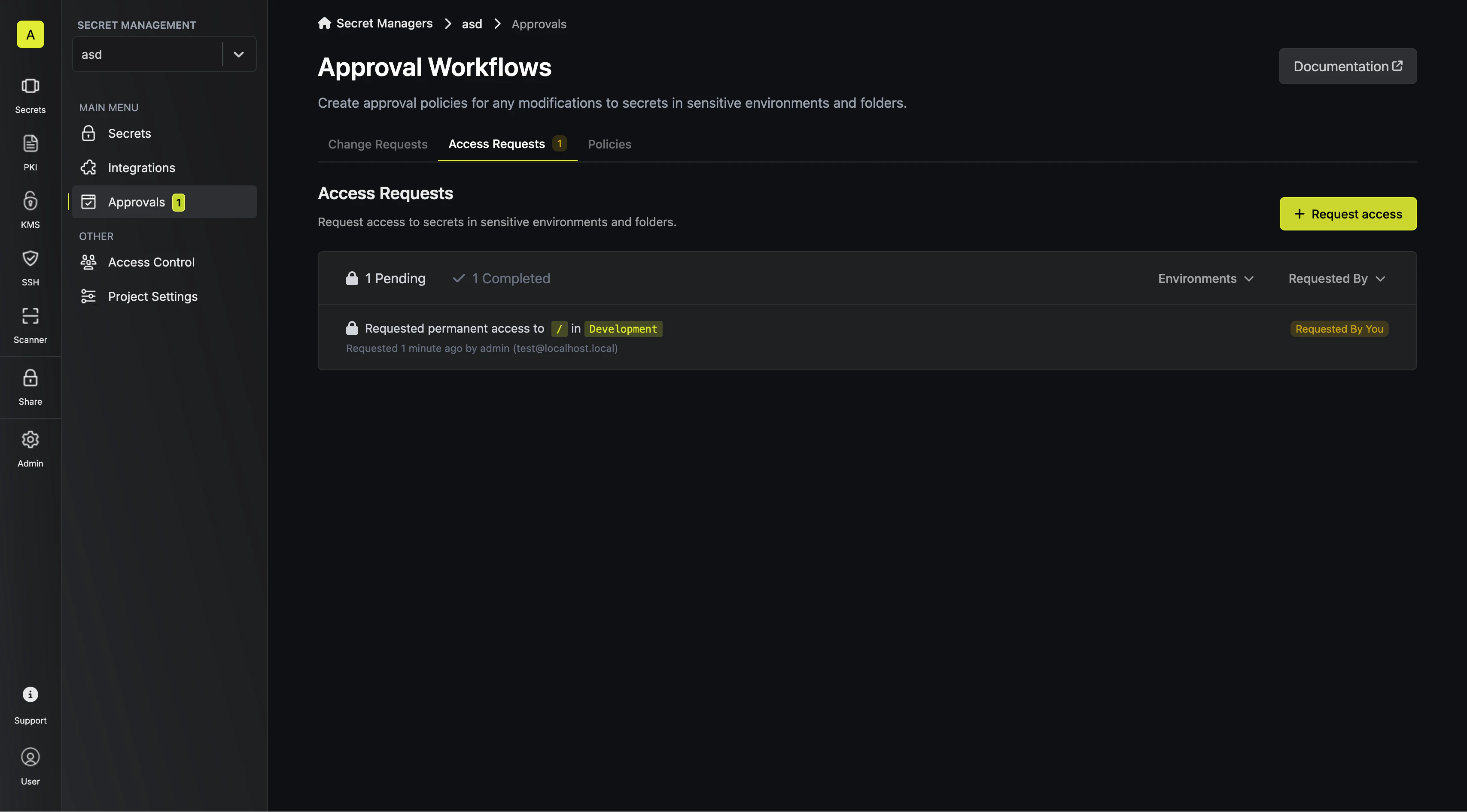 Access Request Dashboard
