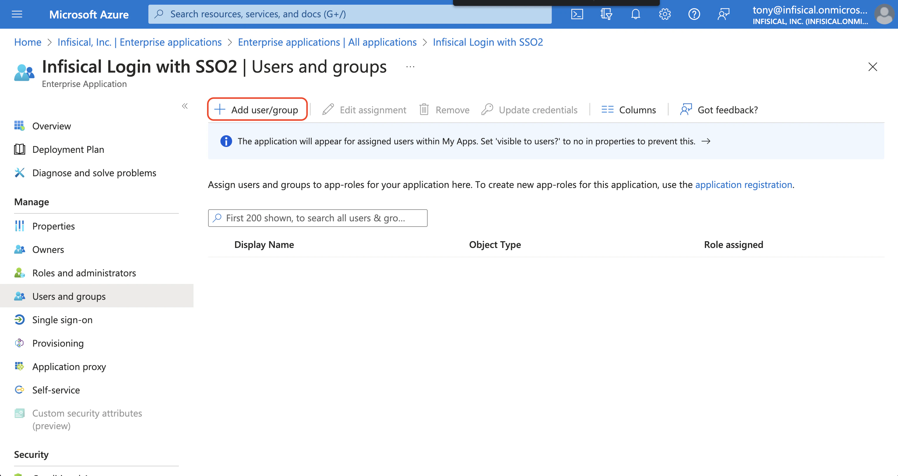 Azure SAML assignment