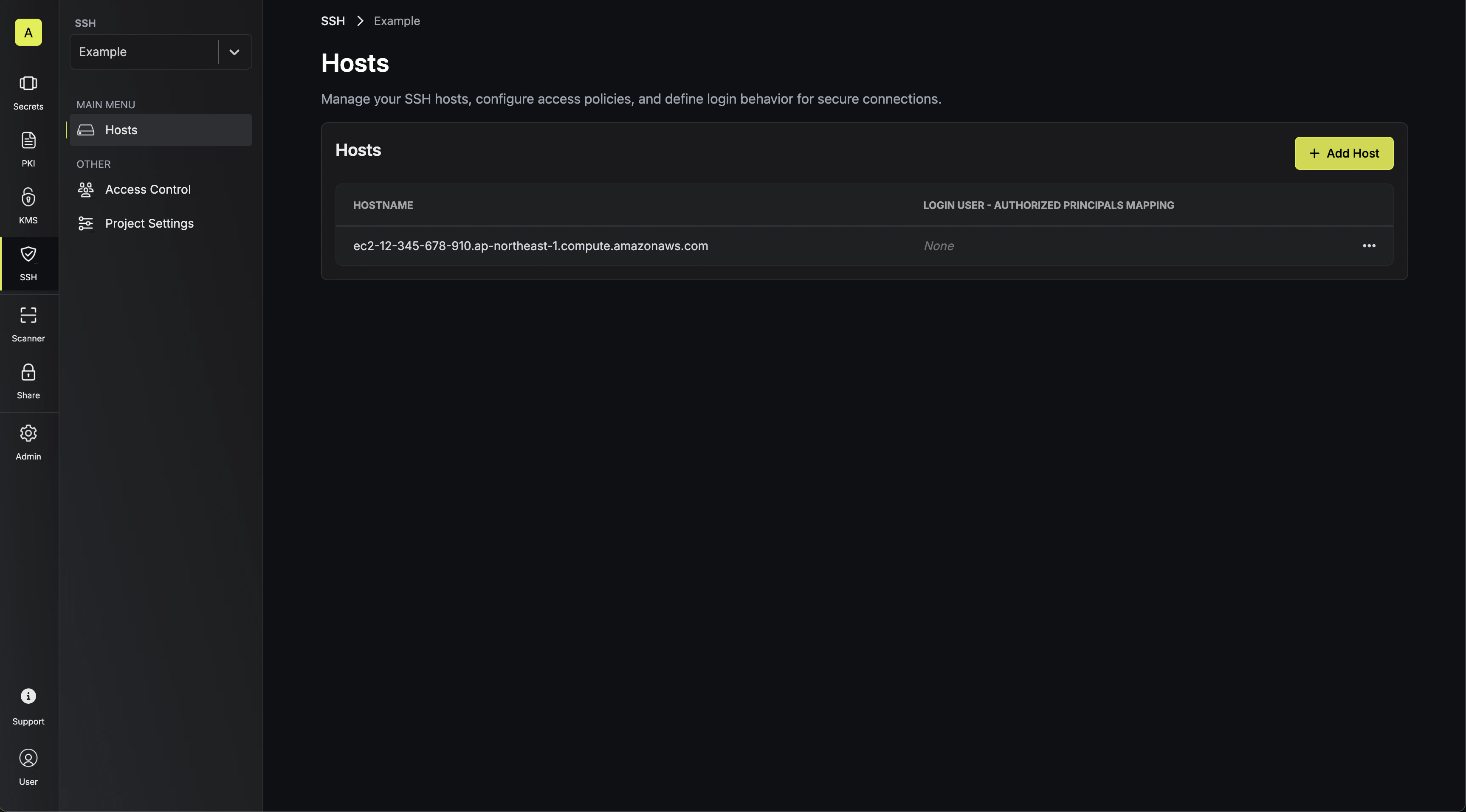 ssh hosts