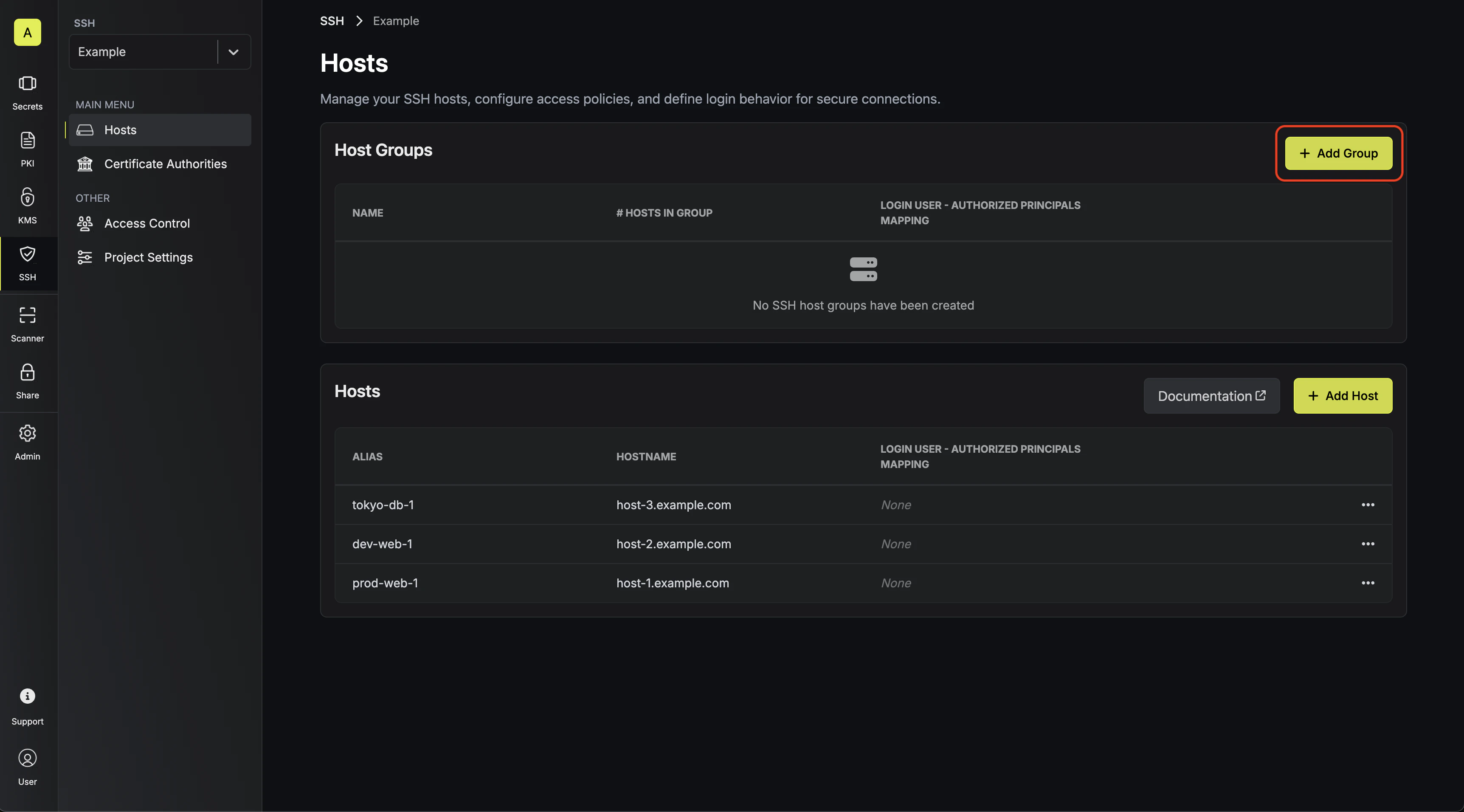 ssh group add group