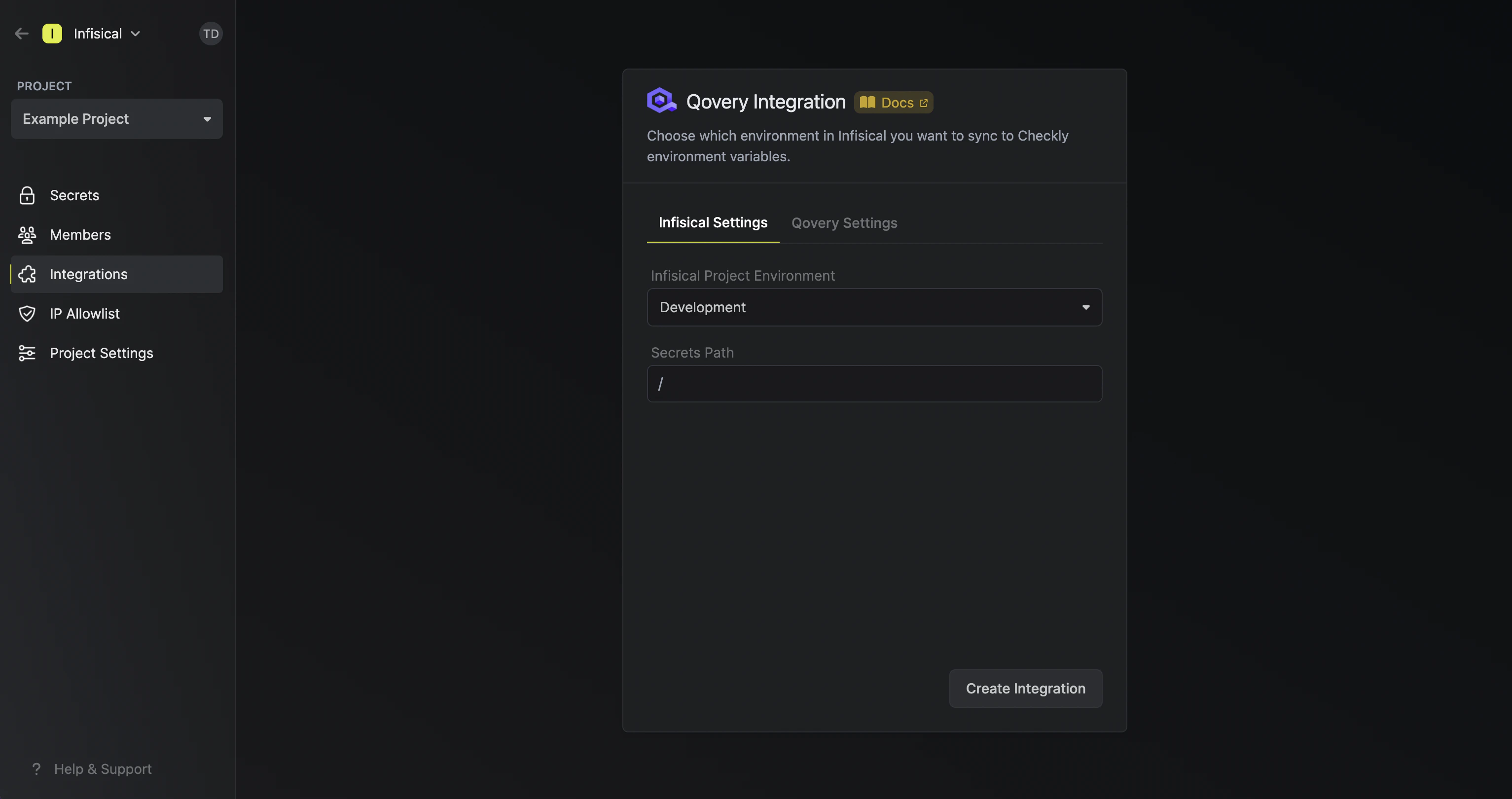 integrations qovery create