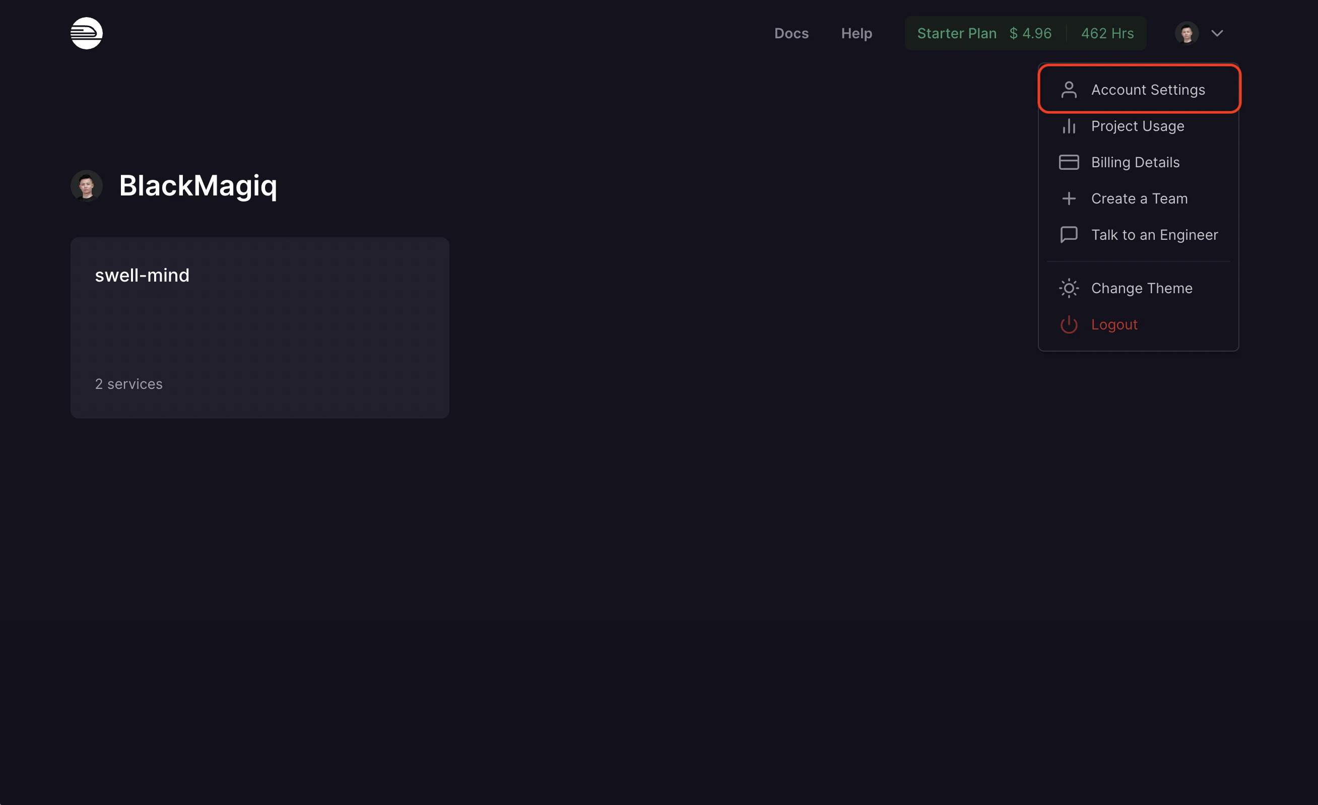 integrations railway dashboard