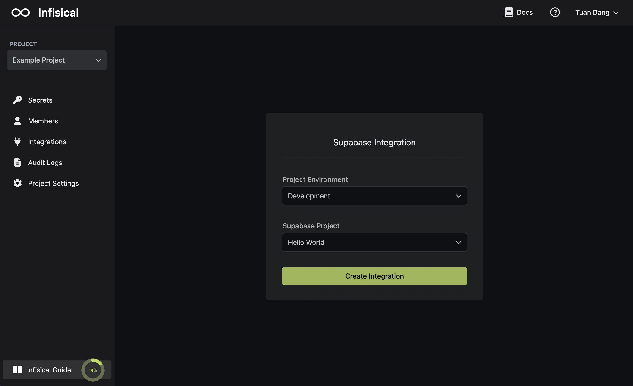 integrations supabase create