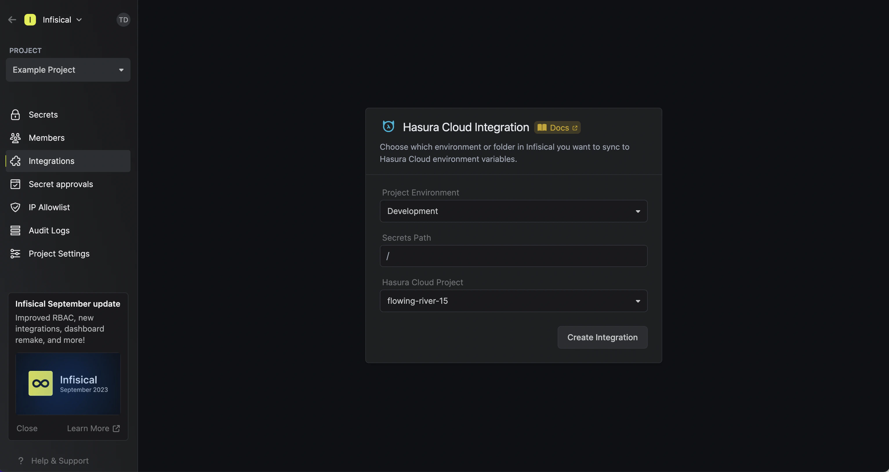 integrations hasura cloud