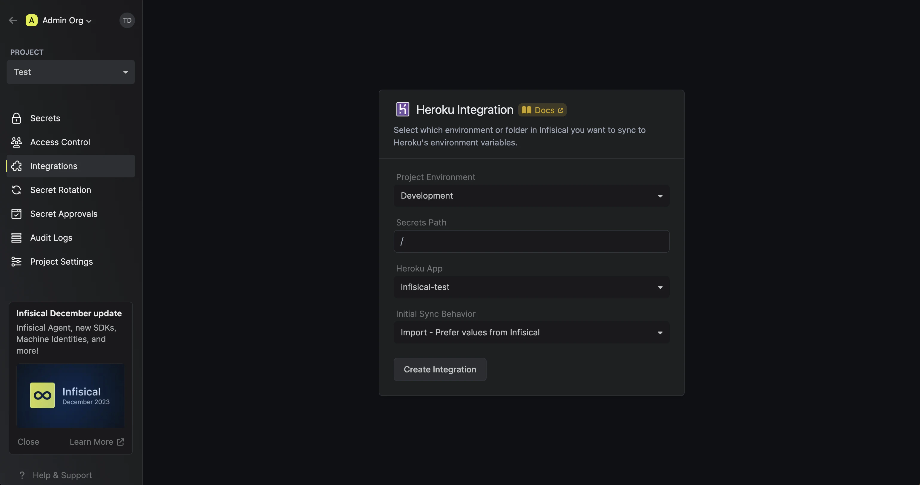 integrations heroku