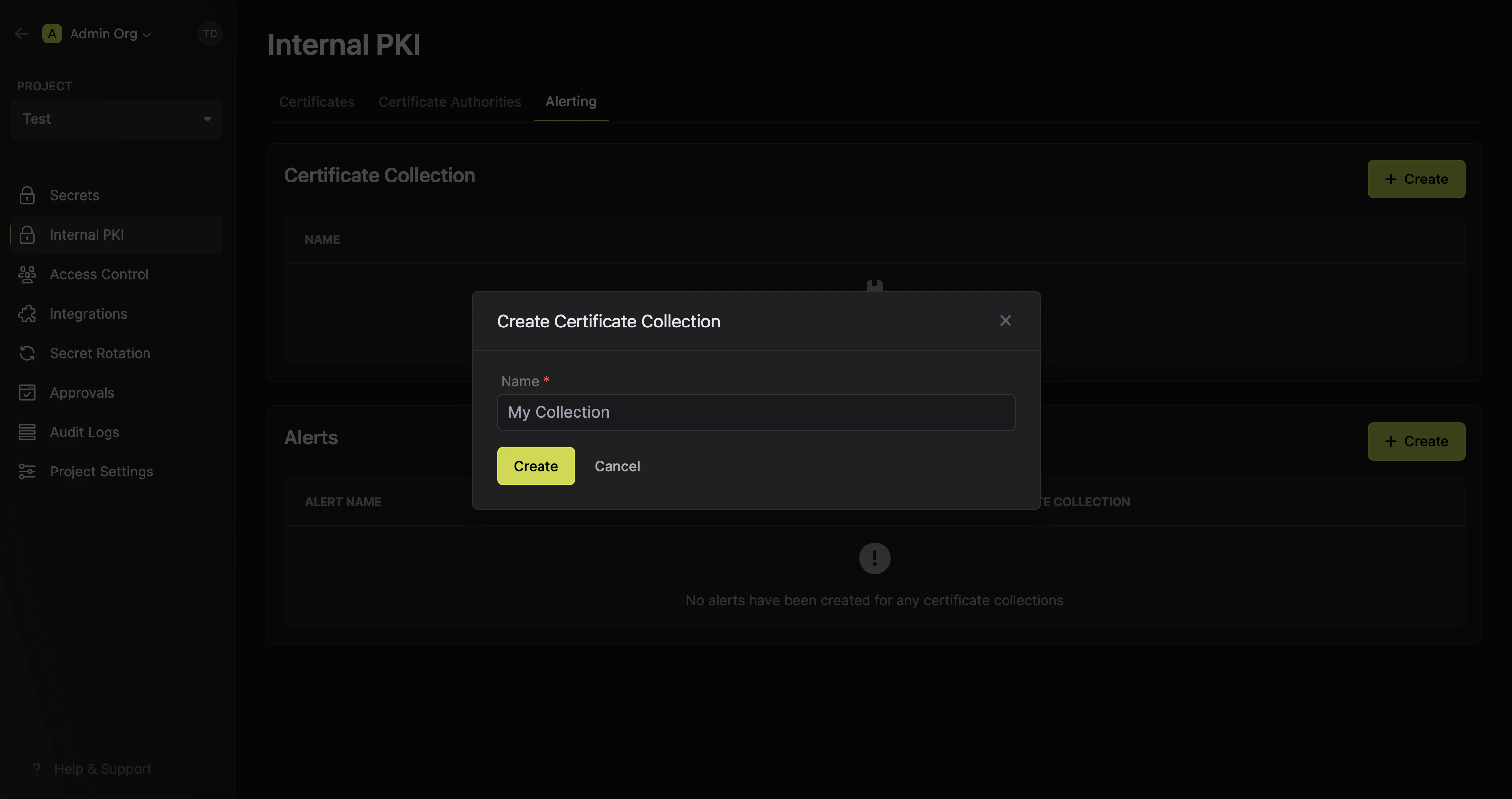 pki create collection
