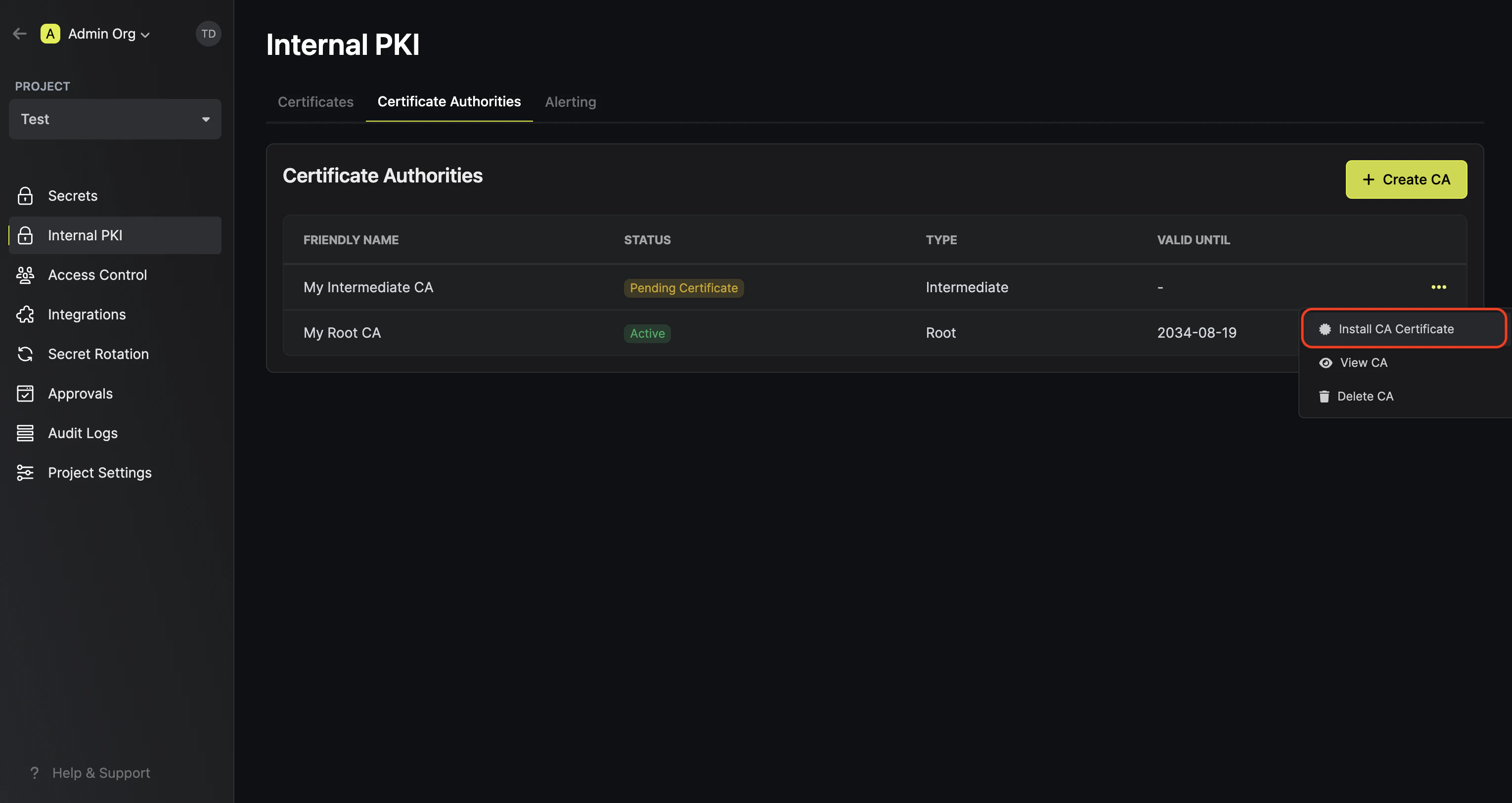 pki install cert opt