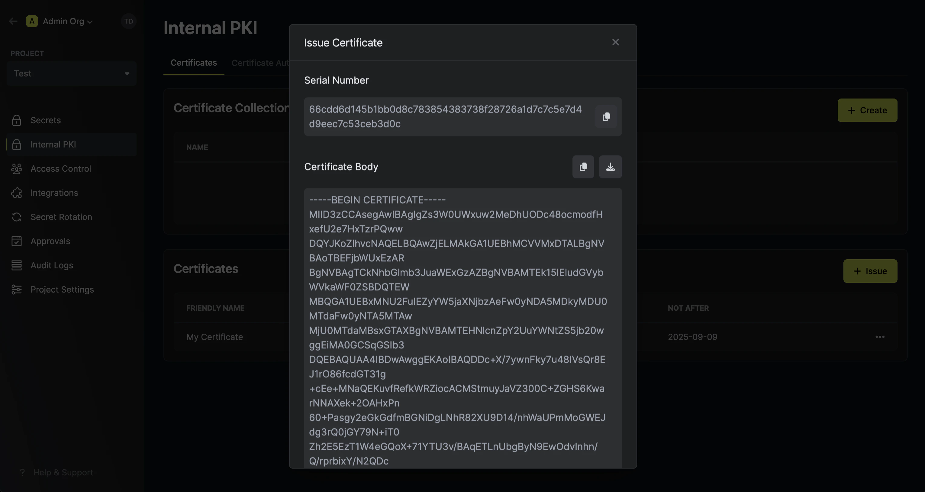 pki certificate body